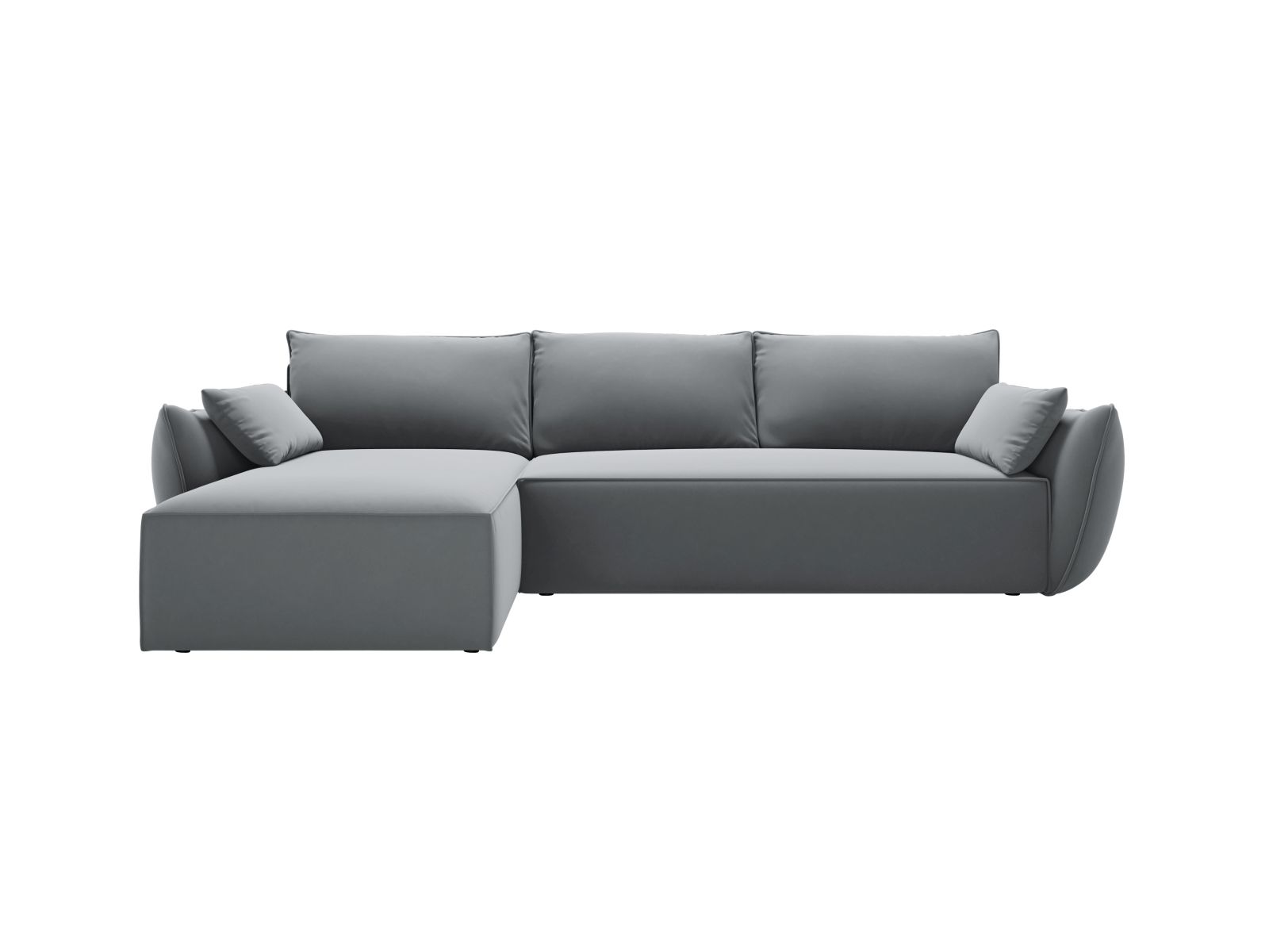 Velvet Left Corner Sofa With Bed Function And Box, "Kaelle", 4 Seats, 252x165x87