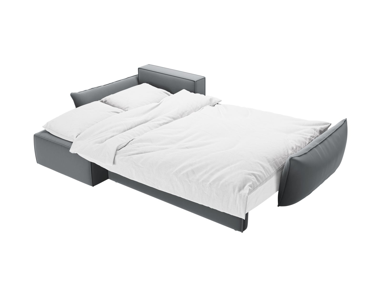 Velvet Left Corner Sofa With Bed Function And Box, "Kaelle", 4 Seats, 252x165x87