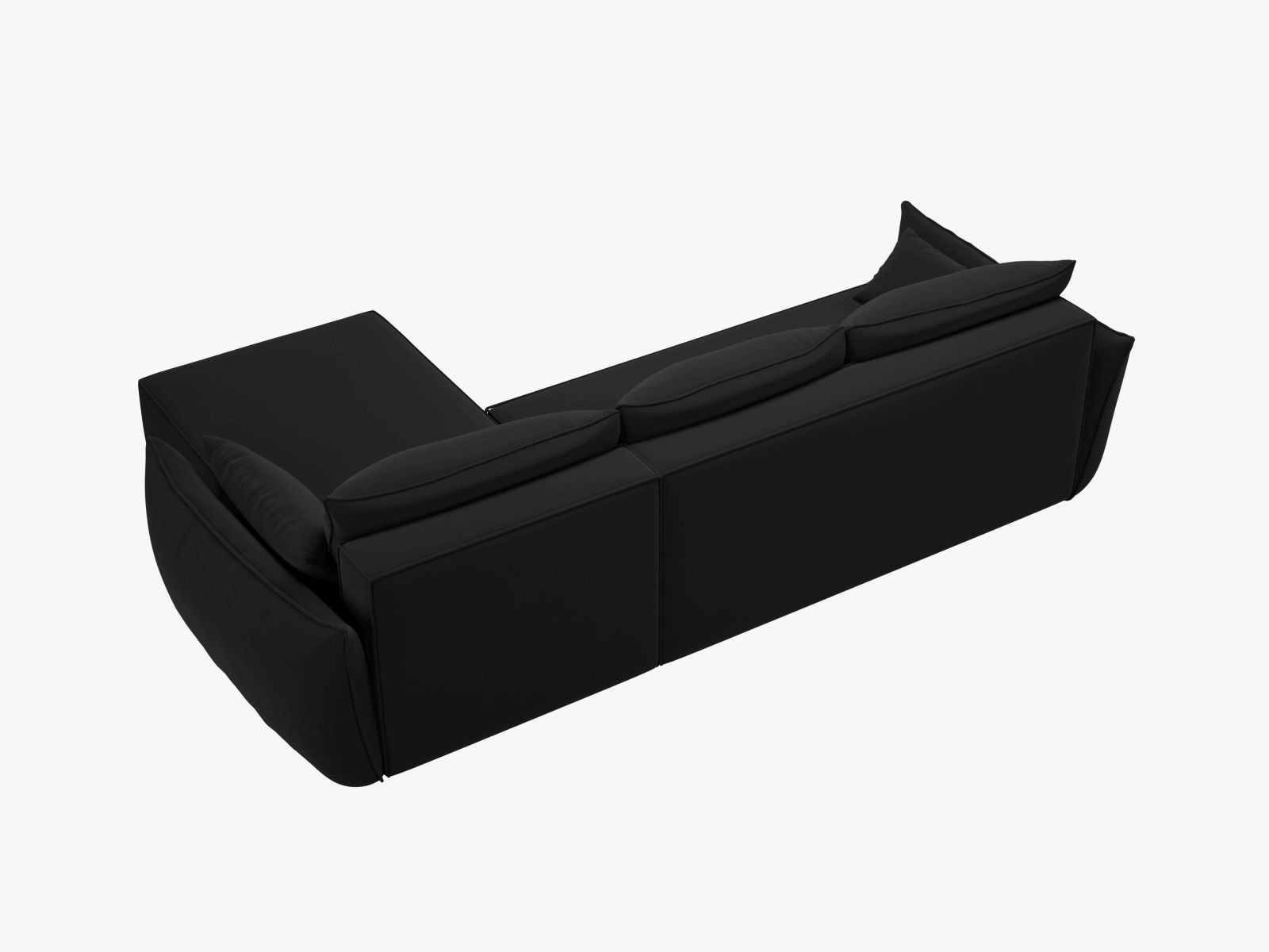 Velvet Left Corner Sofa With Bed Function And Box, "Kaelle", 4 Seats, 252x165x87