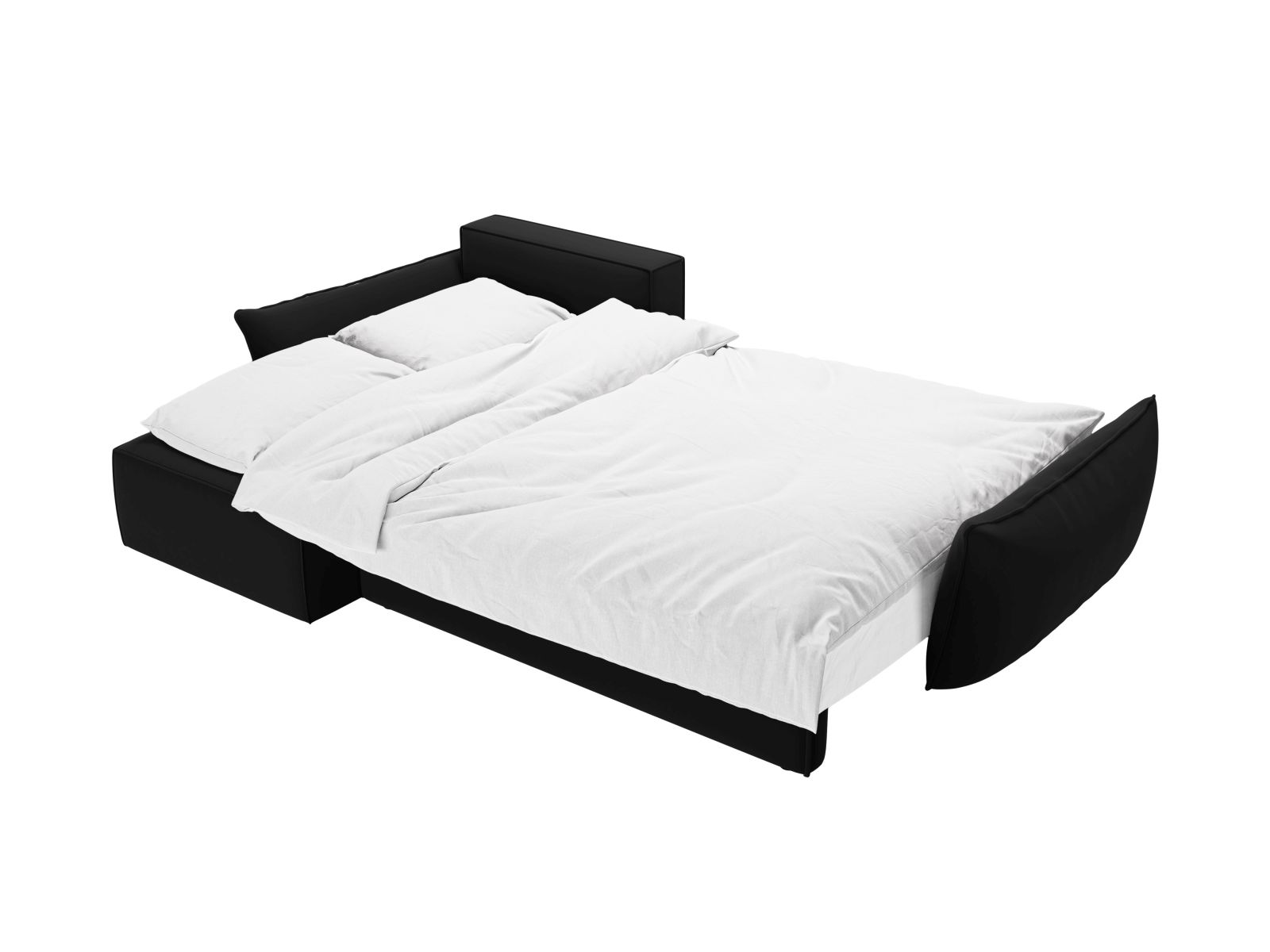 Velvet Left Corner Sofa With Bed Function And Box, "Kaelle", 4 Seats, 252x165x87