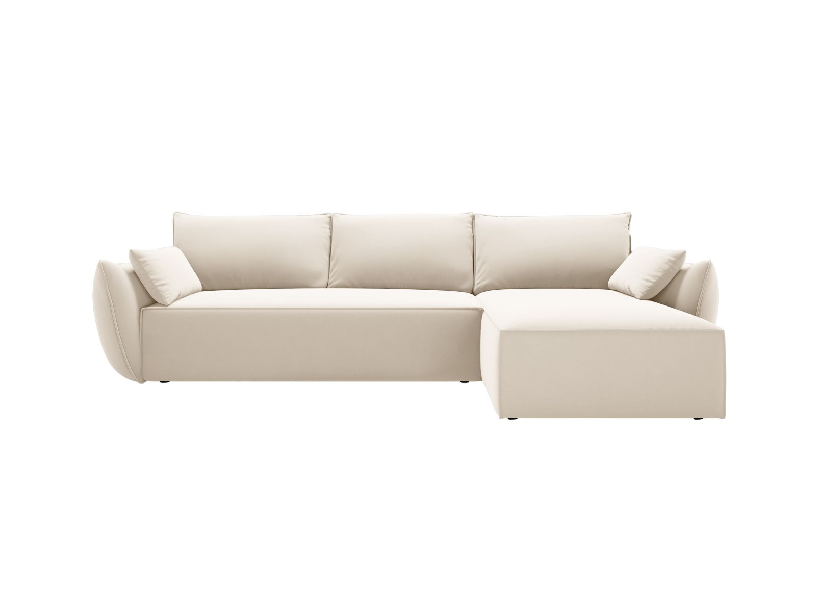 Velvet Right Corner Sofa With Bed Function And Box, "Kaelle", 4 Seats, 252x165x87