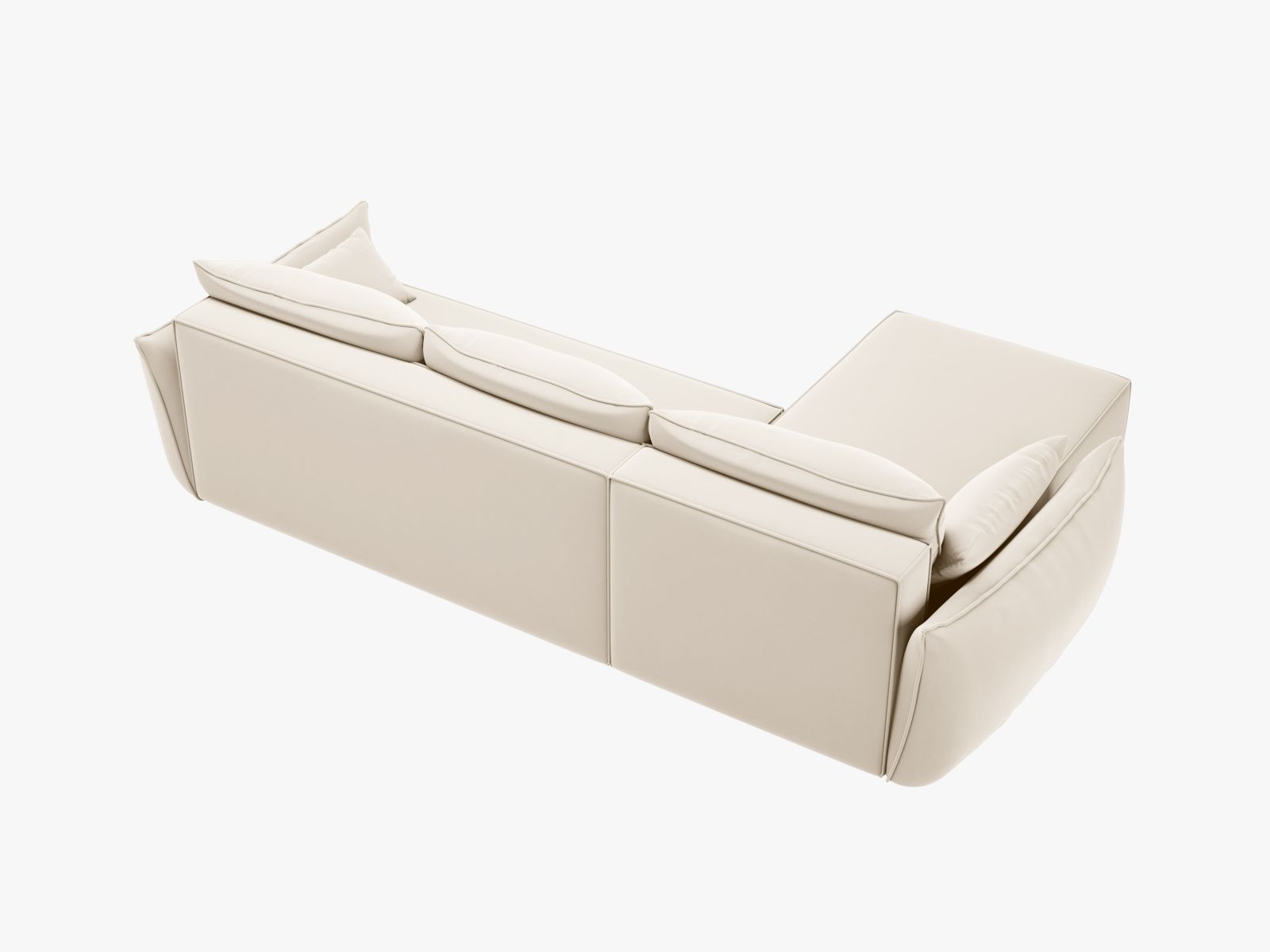 Velvet Right Corner Sofa With Bed Function And Box, "Kaelle", 4 Seats, 252x165x87