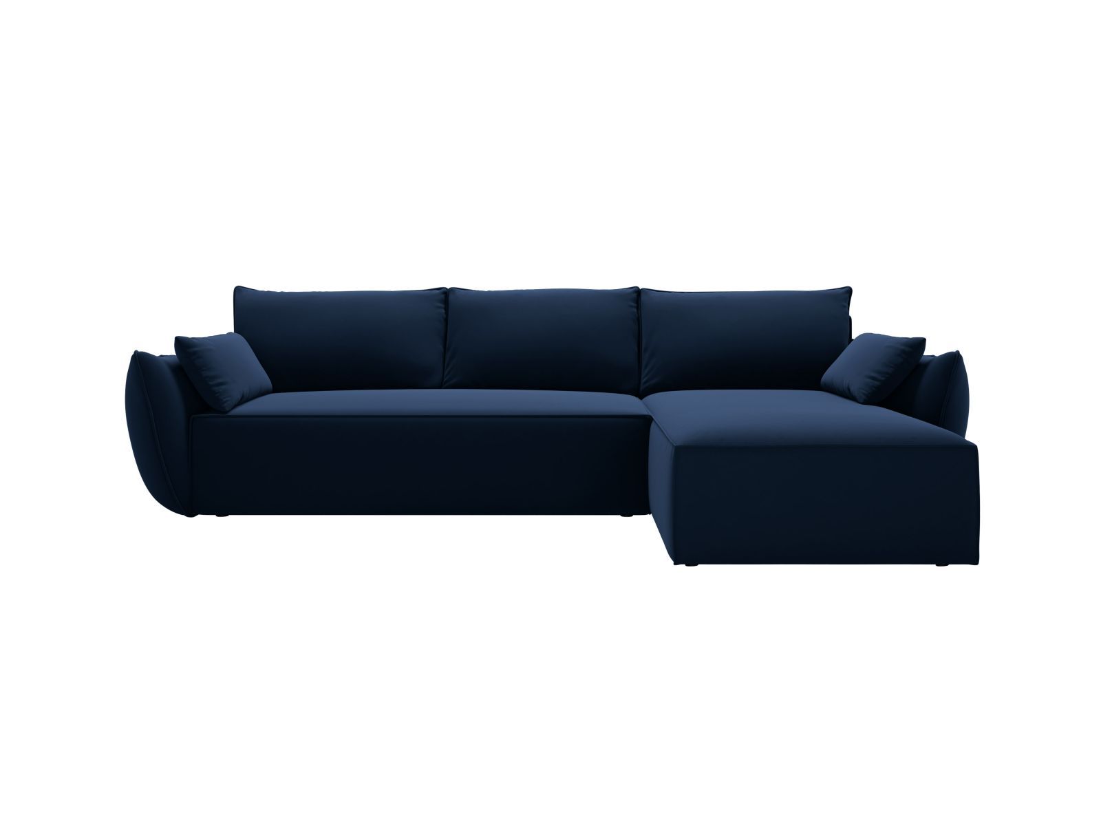 Velvet Right Corner Sofa With Bed Function And Box, "Kaelle", 4 Seats, 252x165x87