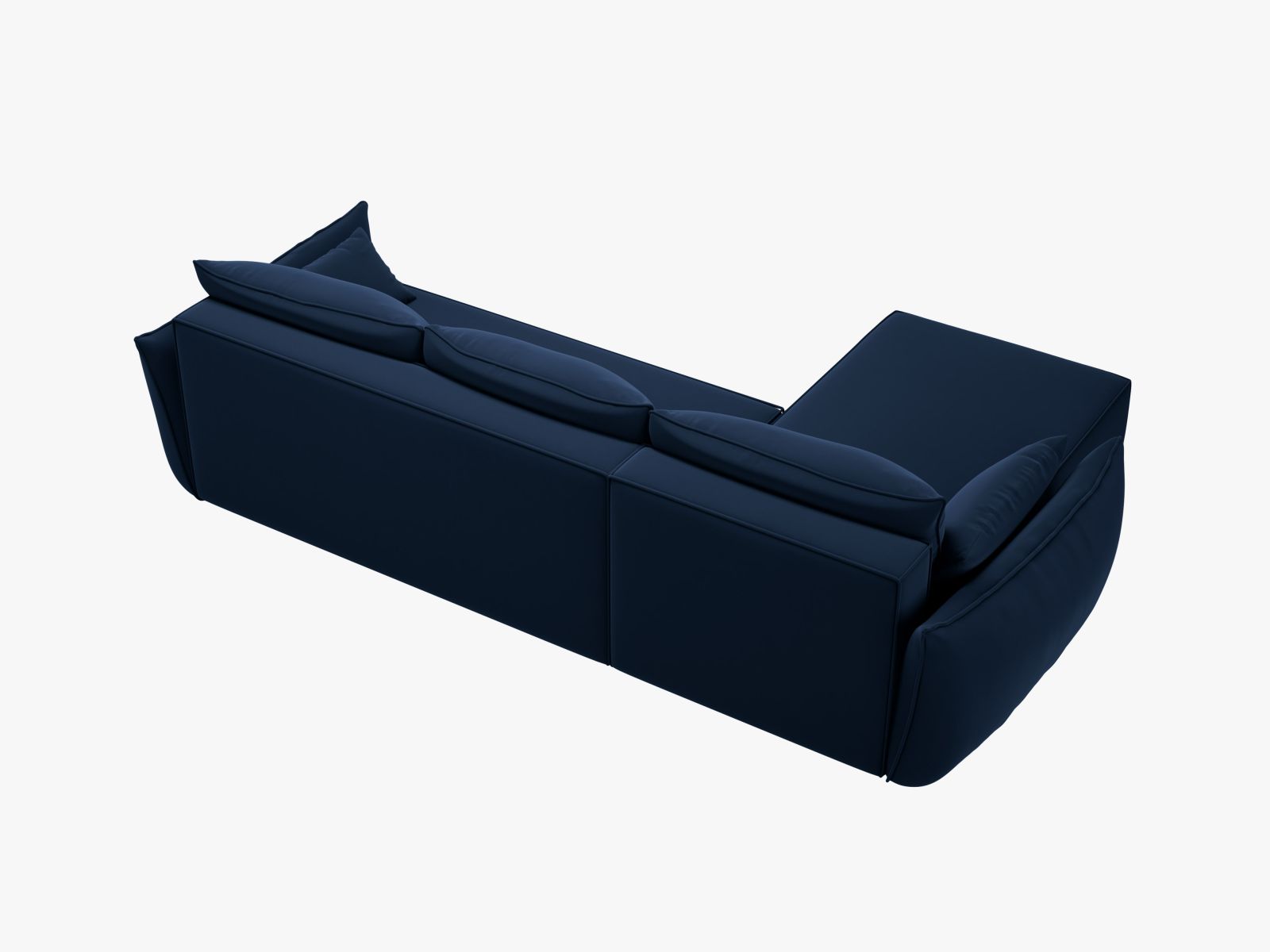Velvet Right Corner Sofa With Bed Function And Box, "Kaelle", 4 Seats, 252x165x87
