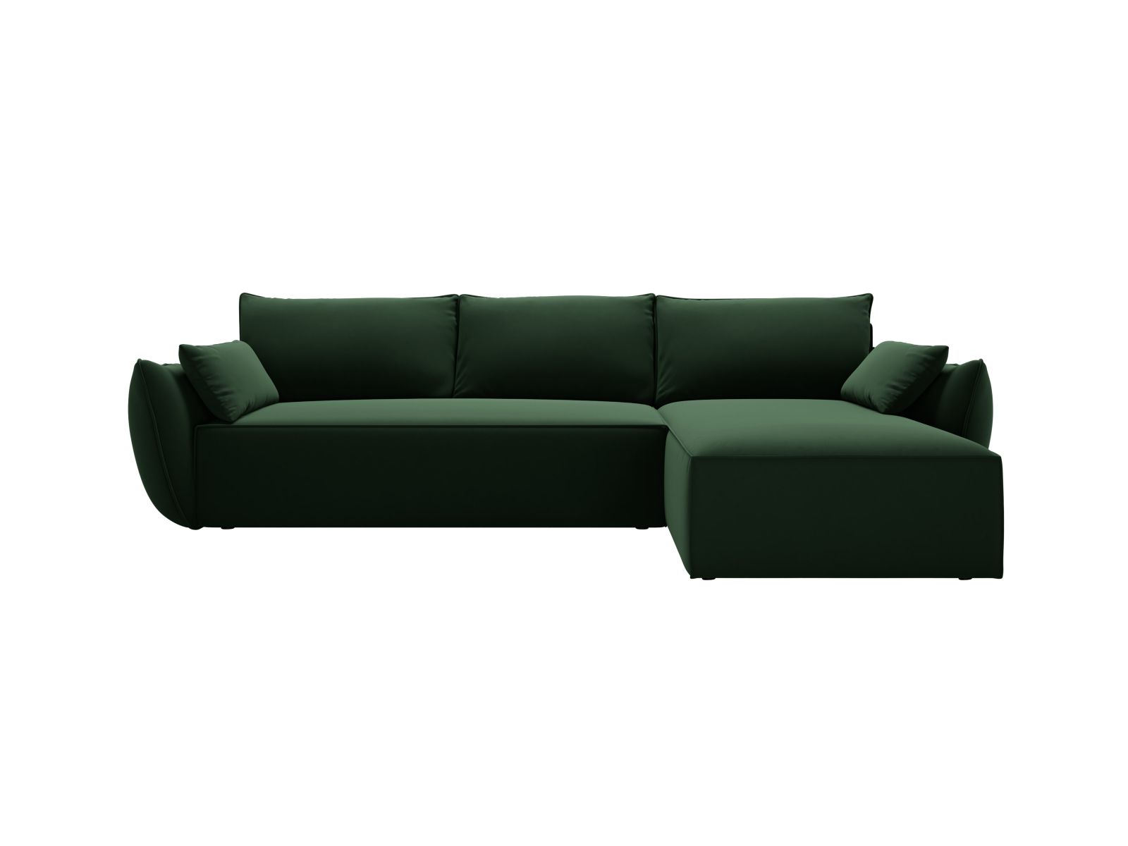 Velvet Right Corner Sofa With Bed Function And Box, "Kaelle", 4 Seats, 252x165x87