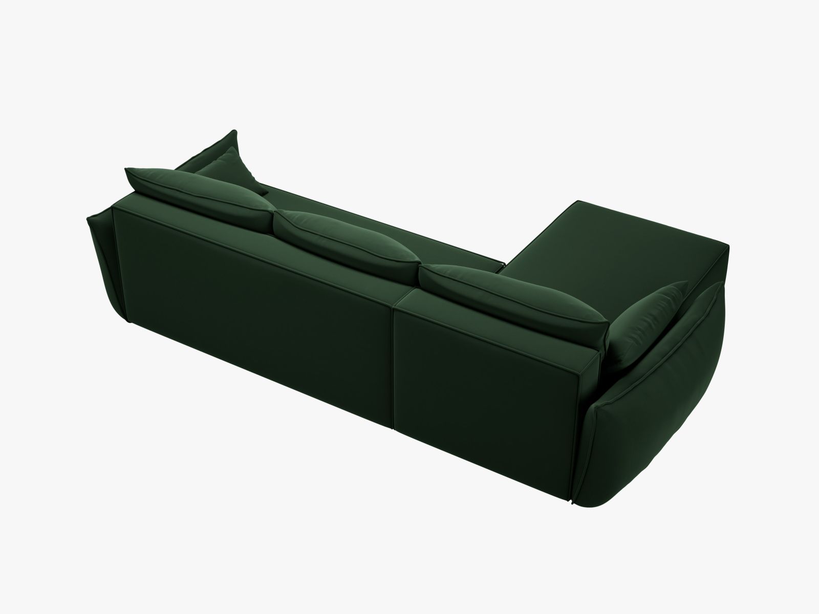 Velvet Right Corner Sofa With Bed Function And Box, "Kaelle", 4 Seats, 252x165x87