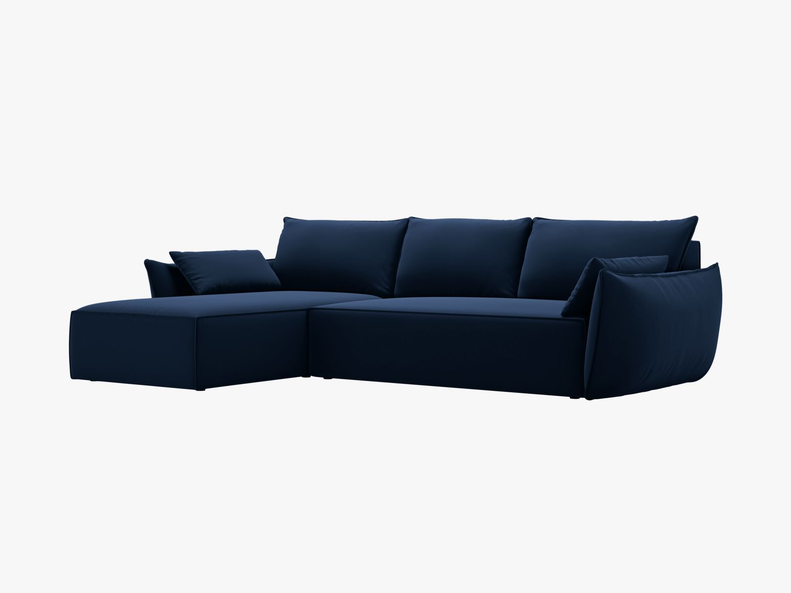 Velvet Right Corner Sofa With Bed Function And Box, "Kaelle", 4 Seats, 252x165x87