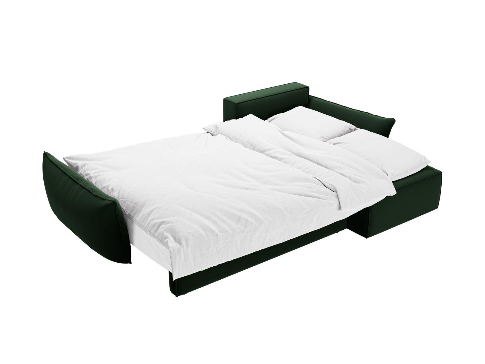 Velvet Right Corner Sofa With Bed Function And Box, "Kaelle", 4 Seats, 252x165x87