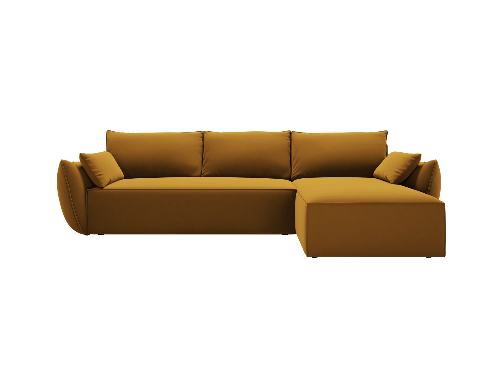 Velvet Right Corner Sofa With Bed Function And Box, "Kaelle", 4 Seats, 252x165x87