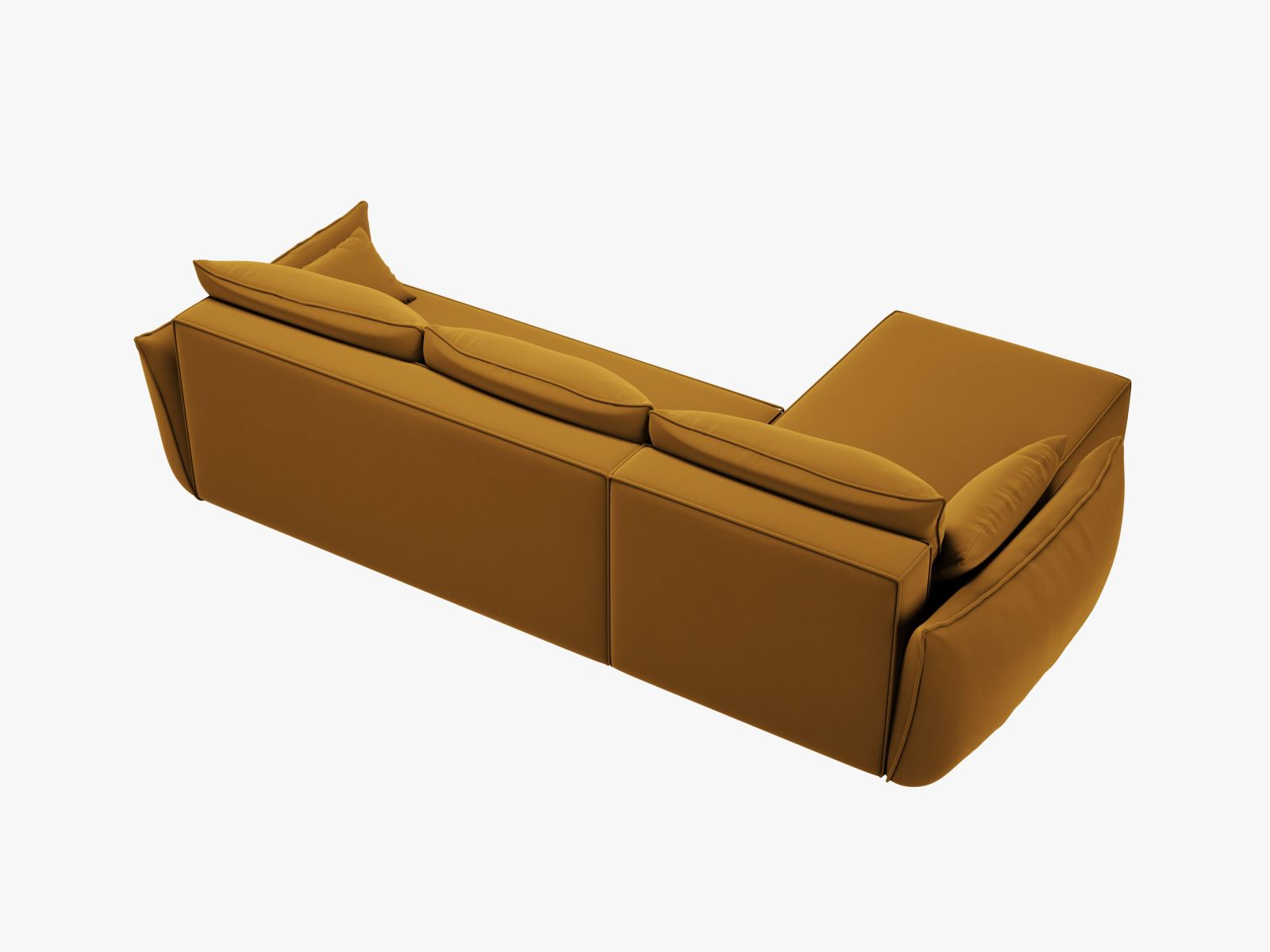 Velvet Right Corner Sofa With Bed Function And Box, "Kaelle", 4 Seats, 252x165x87