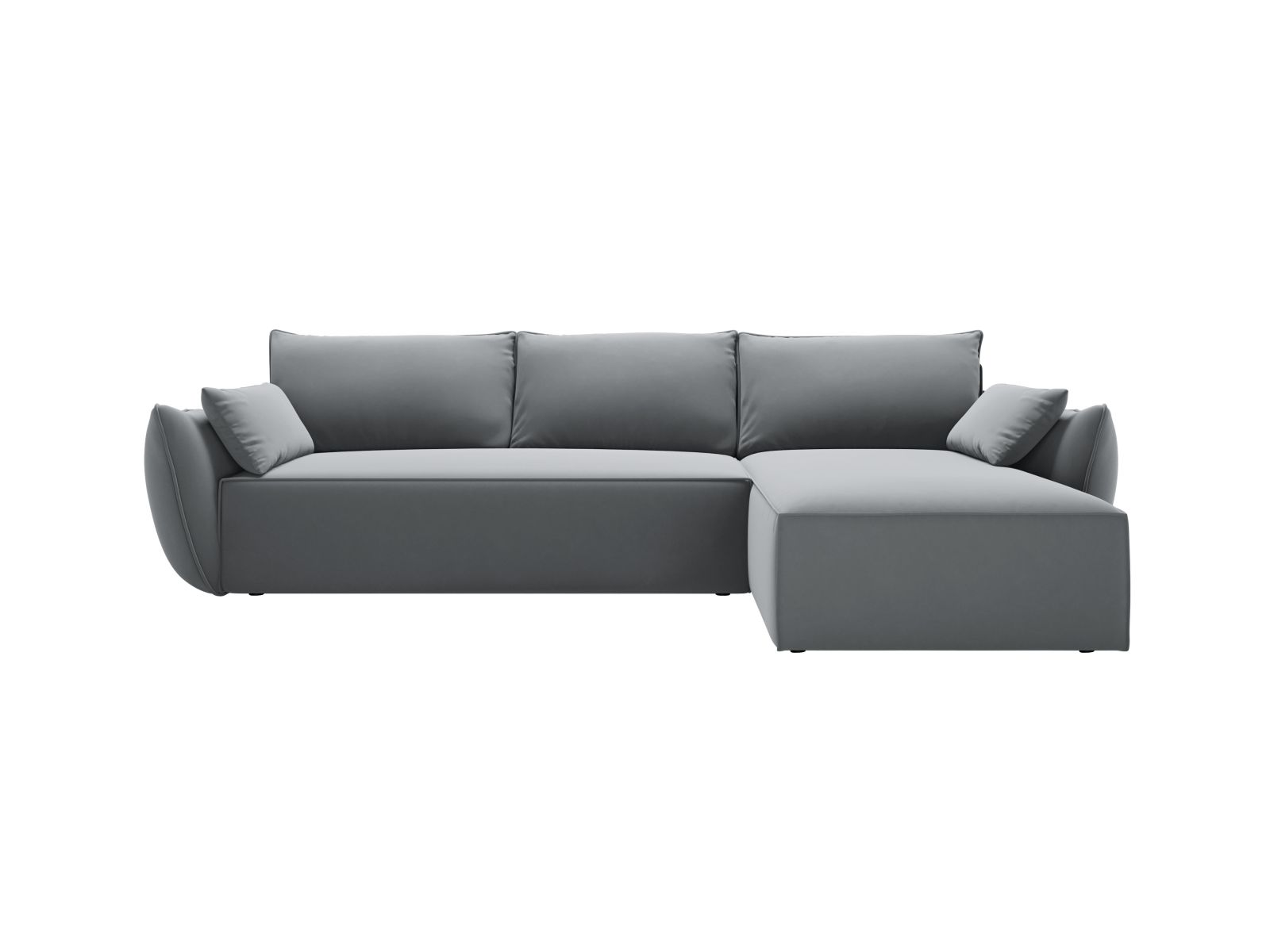 Velvet Right Corner Sofa With Bed Function And Box, "Kaelle", 4 Seats, 252x165x87