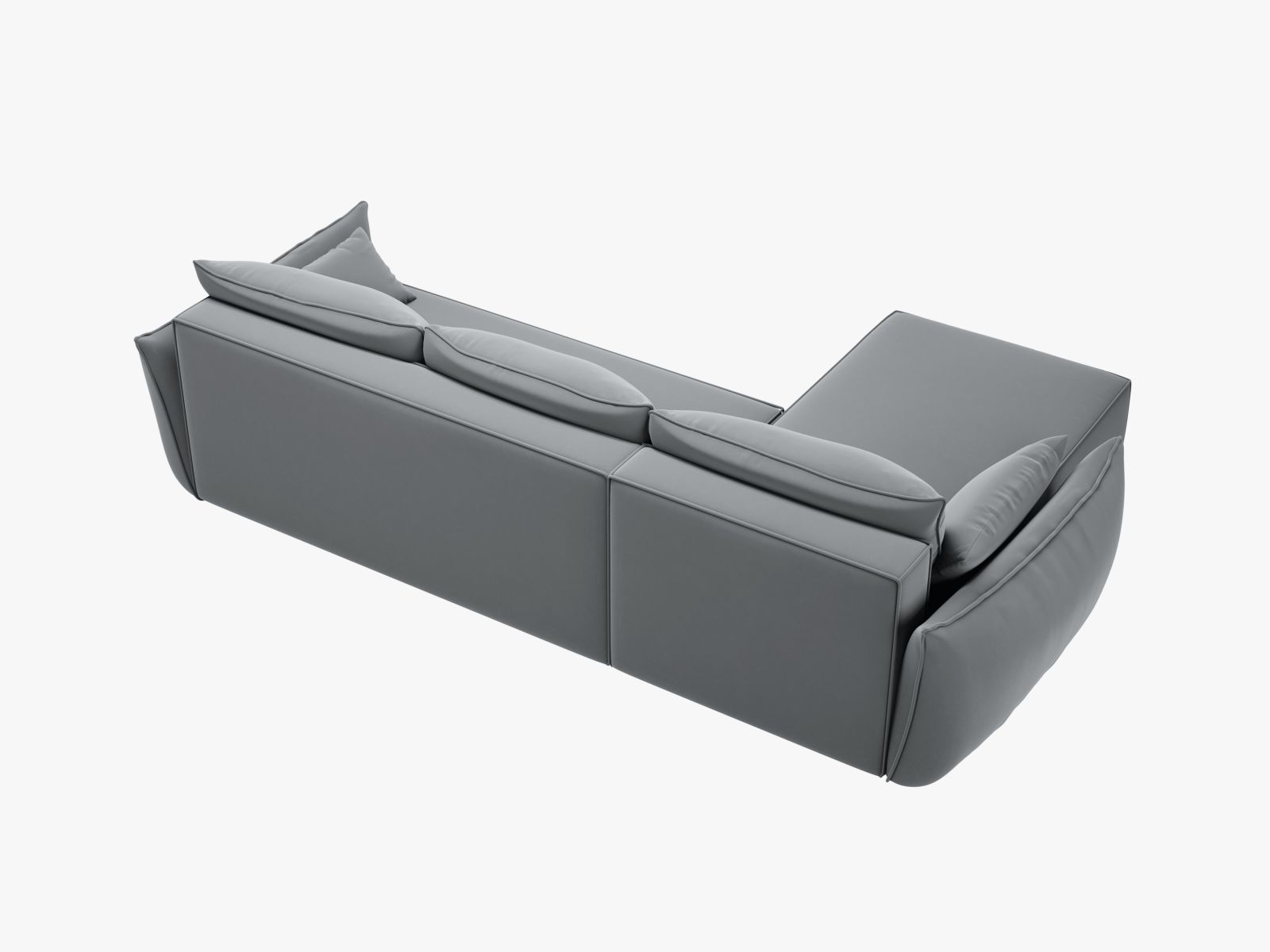 Velvet Right Corner Sofa With Bed Function And Box, "Kaelle", 4 Seats, 252x165x87