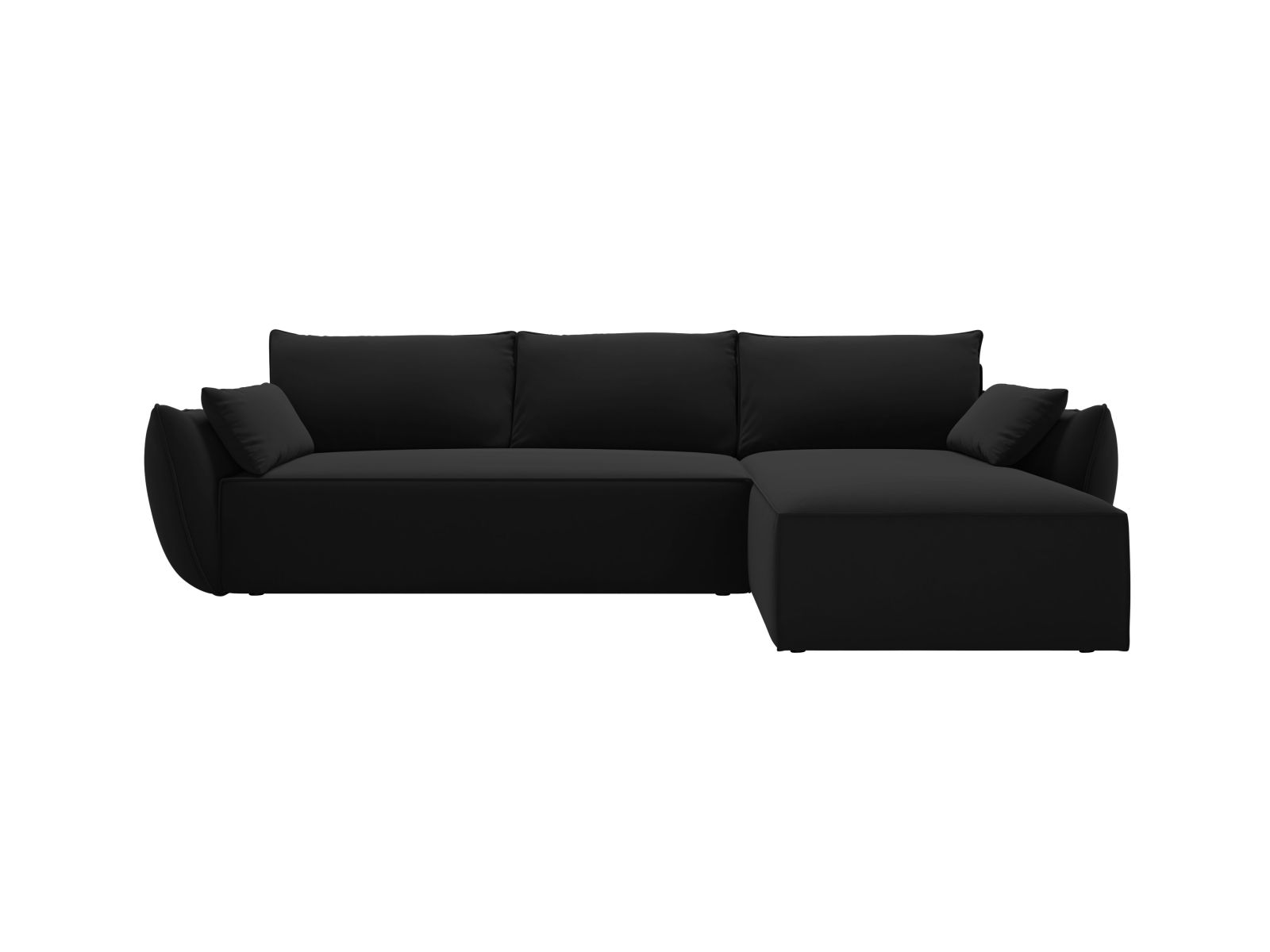 Velvet Right Corner Sofa With Bed Function And Box, "Kaelle", 4 Seats, 252x165x87