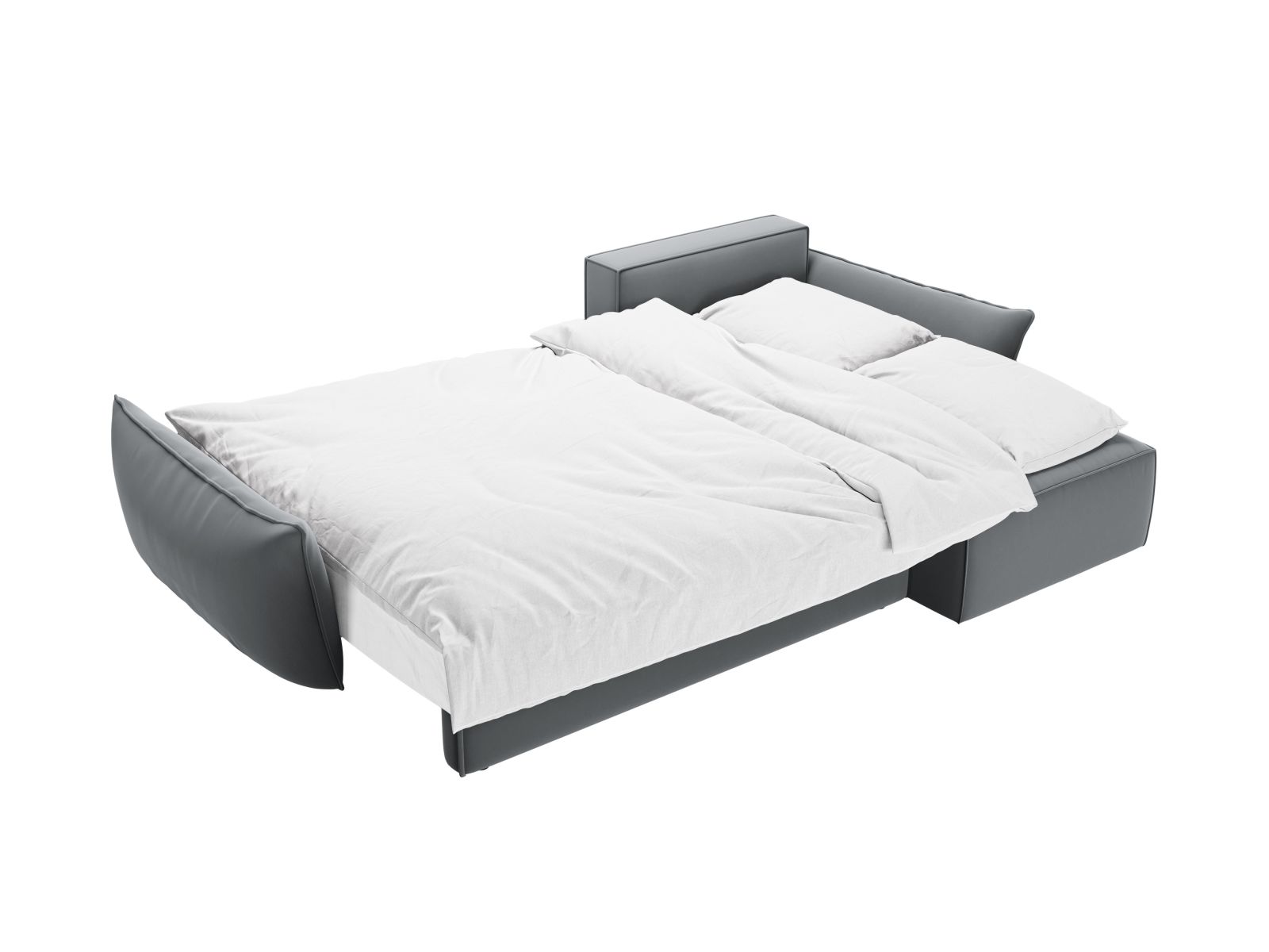 Velvet Right Corner Sofa With Bed Function And Box, "Kaelle", 4 Seats, 252x165x87