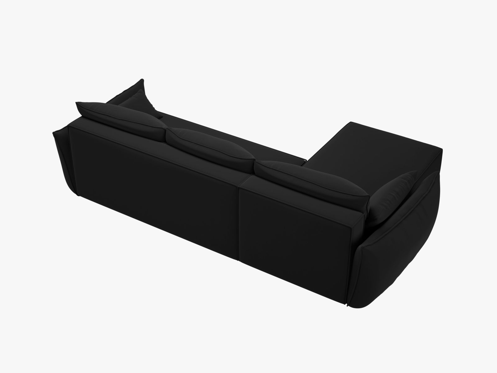Velvet Right Corner Sofa With Bed Function And Box, "Kaelle", 4 Seats, 252x165x87