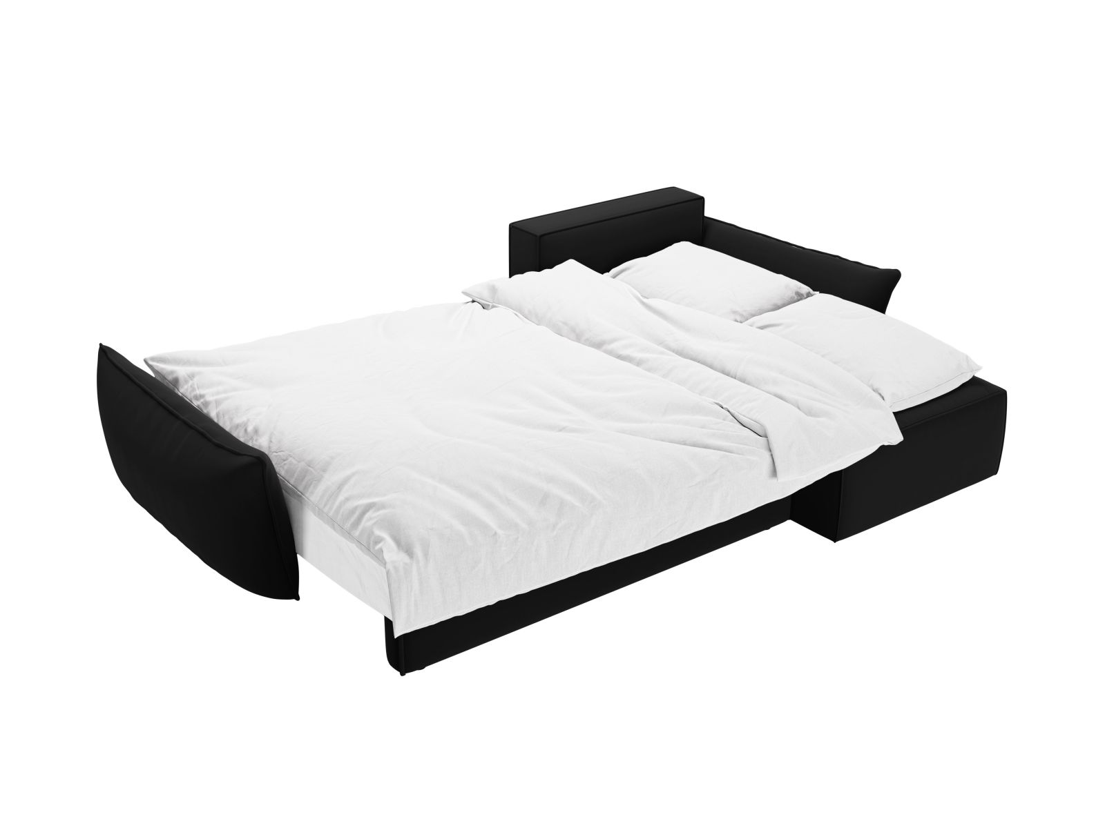 Velvet Right Corner Sofa With Bed Function And Box, "Kaelle", 4 Seats, 252x165x87