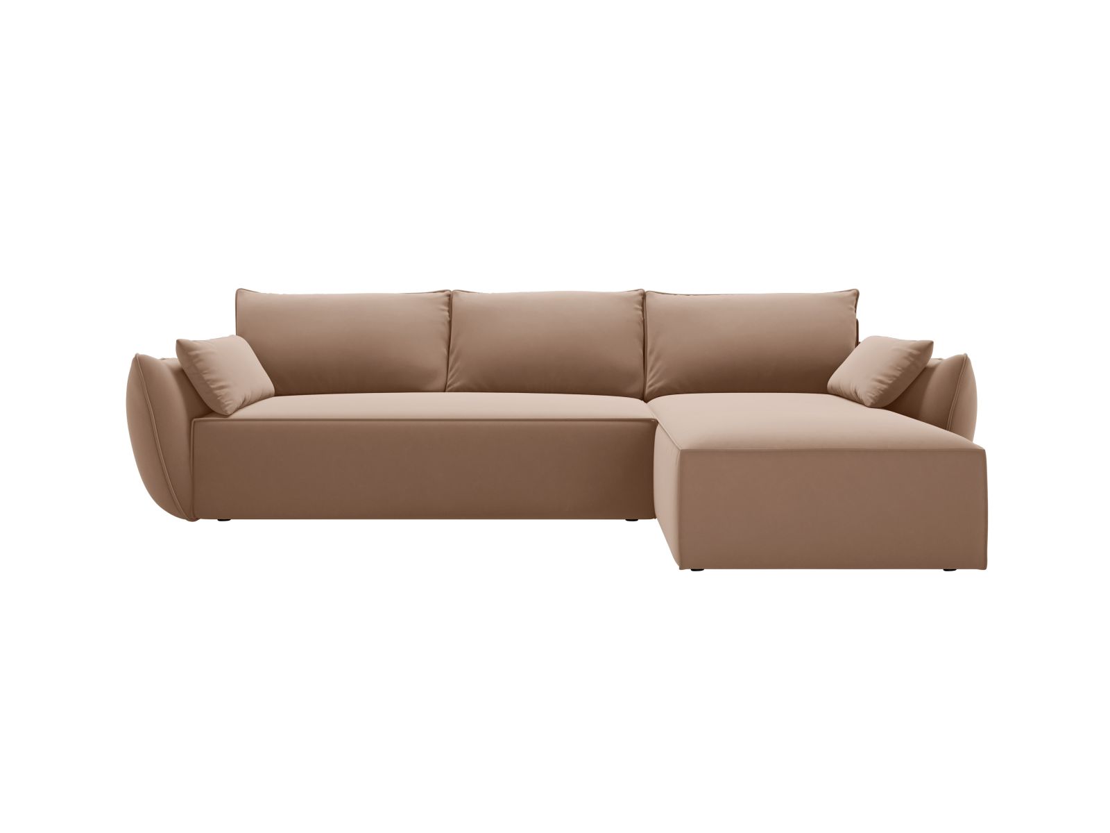 Velvet Right Corner Sofa With Bed Function And Box, "Kaelle", 4 Seats, 252x165x87