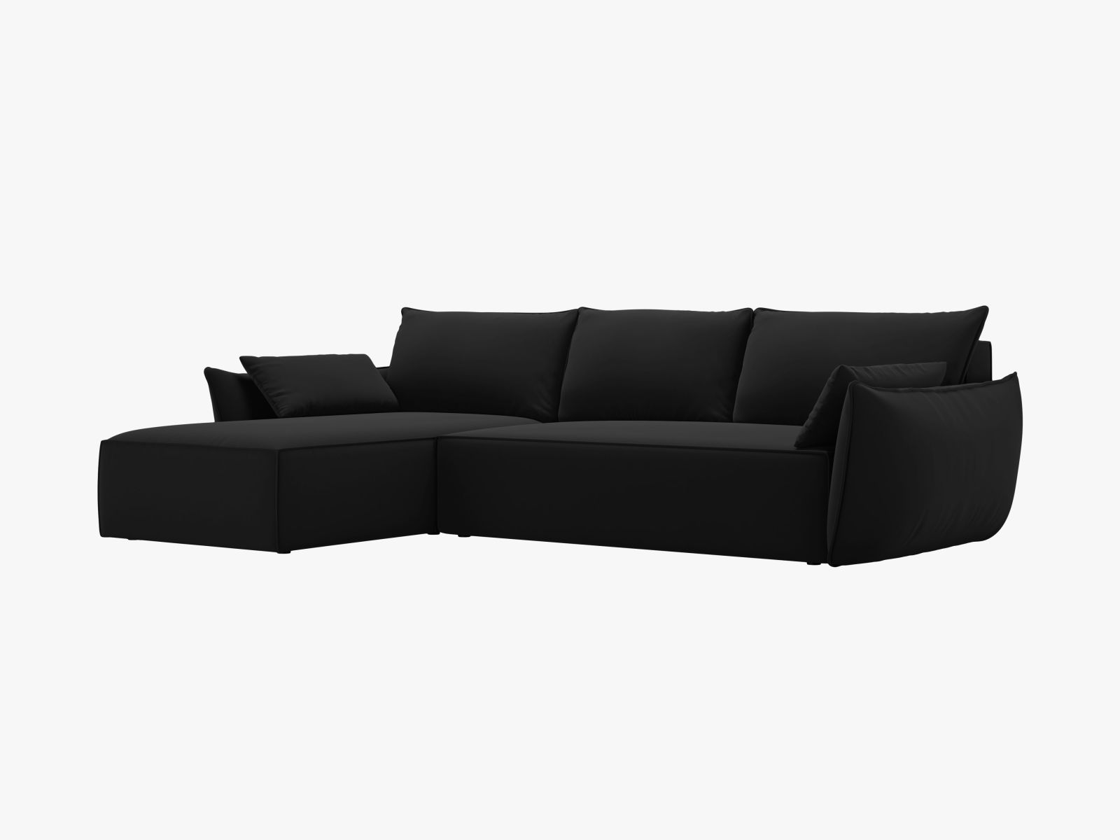 Velvet Right Corner Sofa With Bed Function And Box, "Kaelle", 4 Seats, 252x165x87
