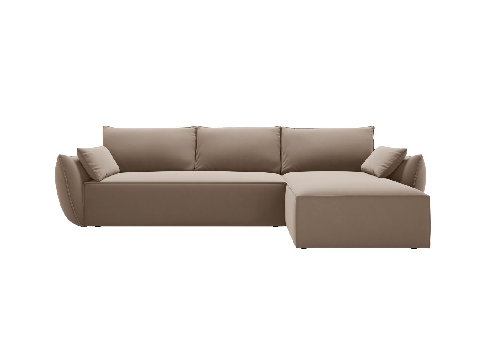 Velvet Right Corner Sofa With Bed Function And Box, "Kaelle", 4 Seats, 252x165x87
