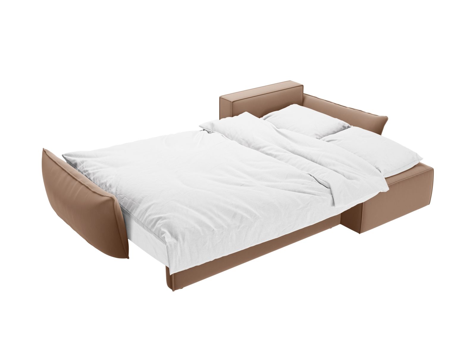 Velvet Right Corner Sofa With Bed Function And Box, "Kaelle", 4 Seats, 252x165x87