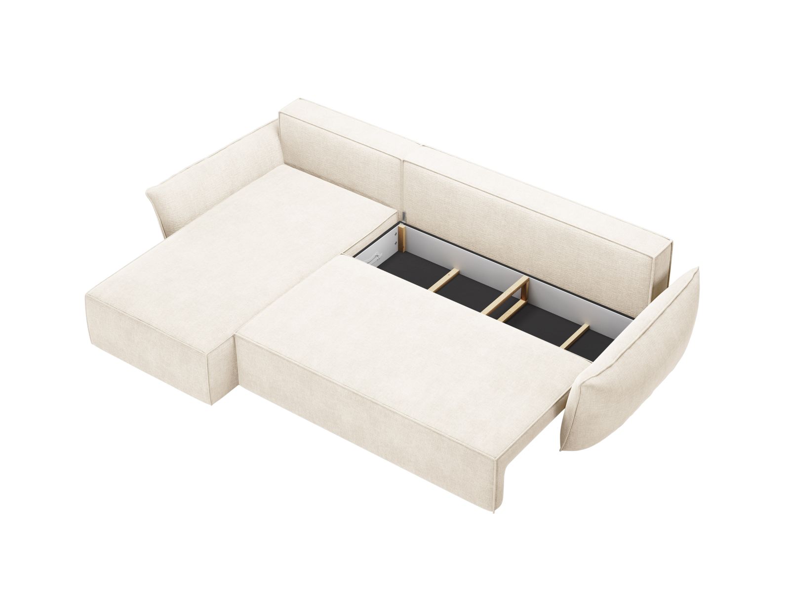 Left Corner Sofa With Bed Function And Box, "Kaelle", 4 Seats, 252x165x87