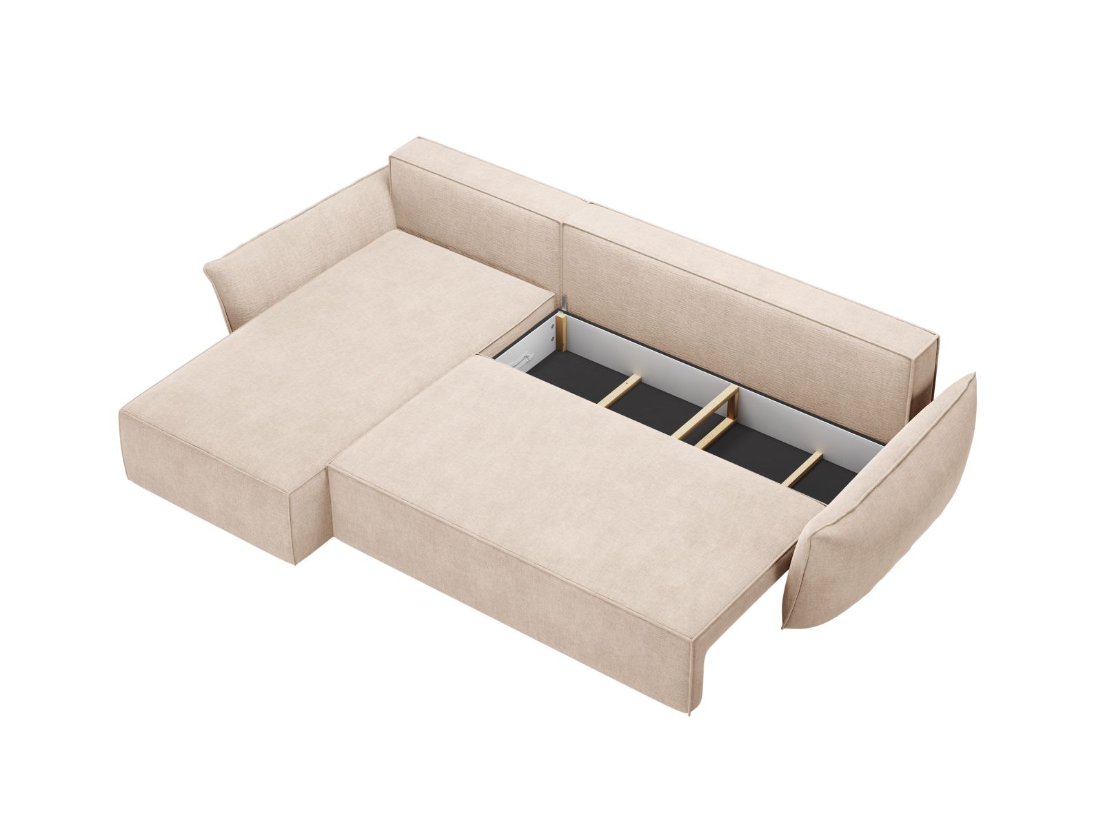 Left Corner Sofa With Bed Function And Box, "Kaelle", 4 Seats, 252x165x87