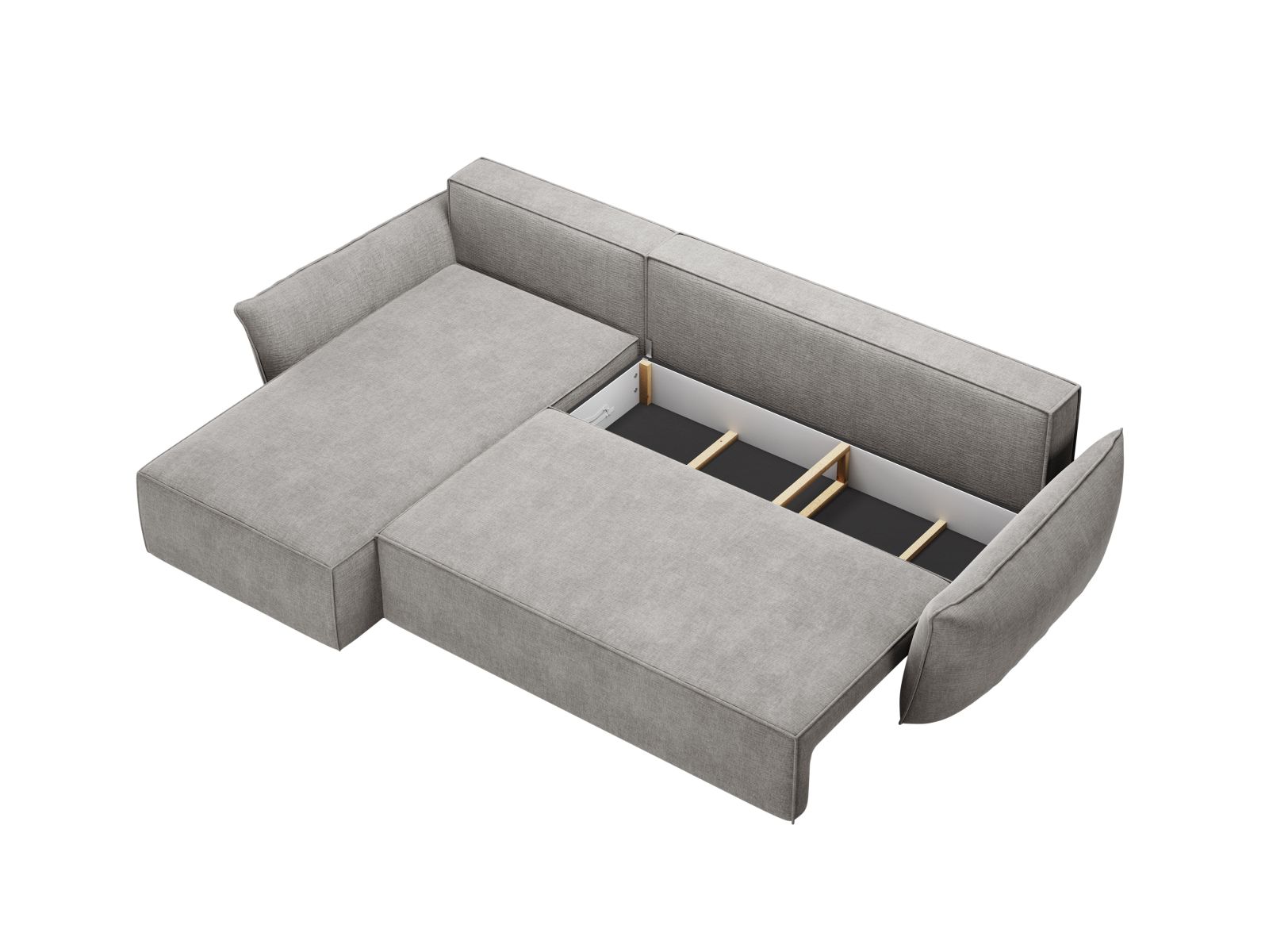Left Corner Sofa With Bed Function And Box, "Kaelle", 4 Seats, 252x165x87