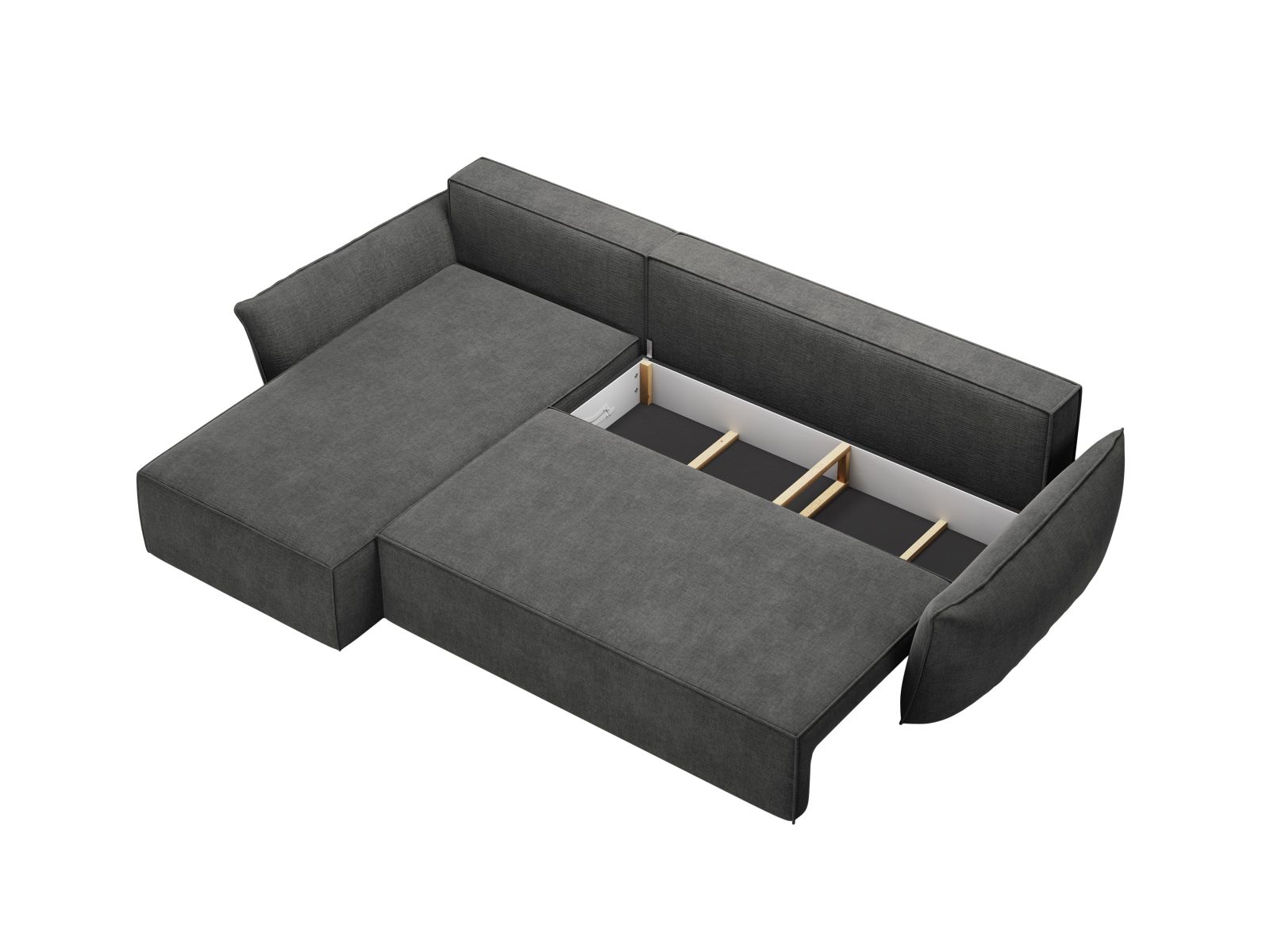 Left Corner Sofa With Bed Function And Box, "Kaelle", 4 Seats, 252x165x87