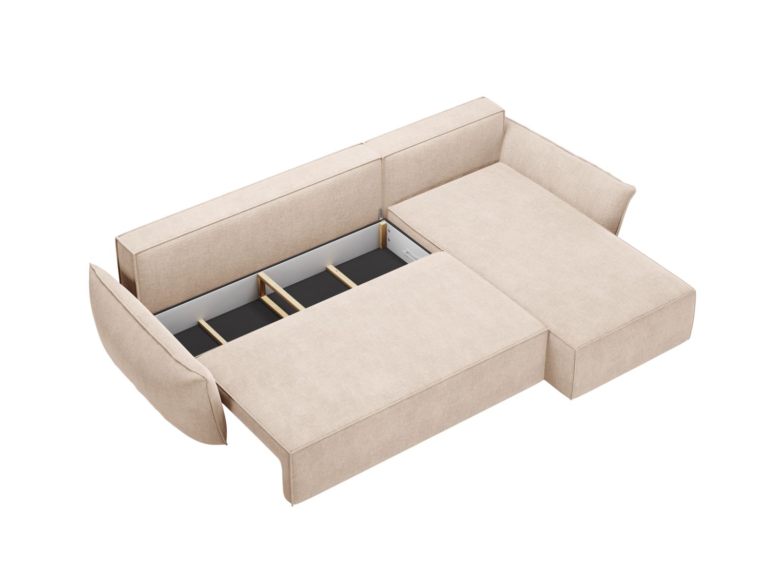 Right Corner Sofa With Bed Function And Box, "Kaelle", 4 Seats, 252x165x87