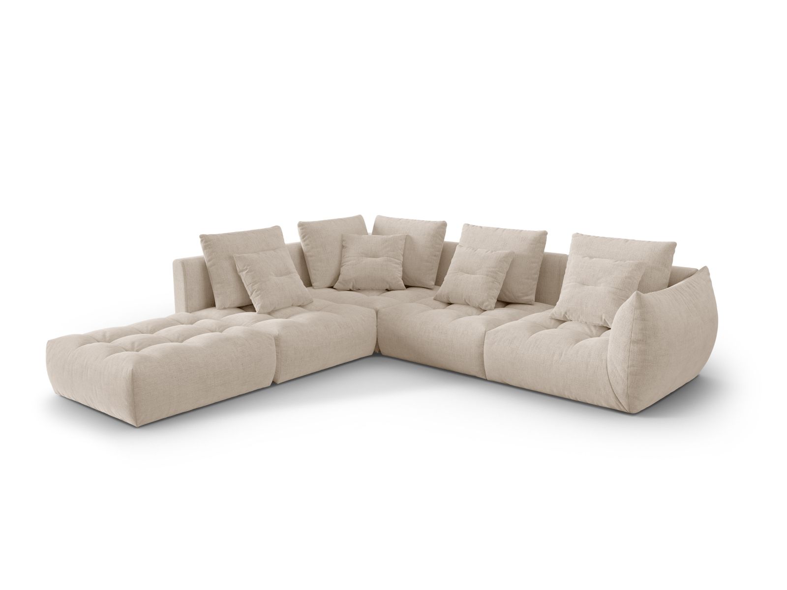 Modular Left Corner Sofa, "Bloom", 4 Seats, 316x307x97