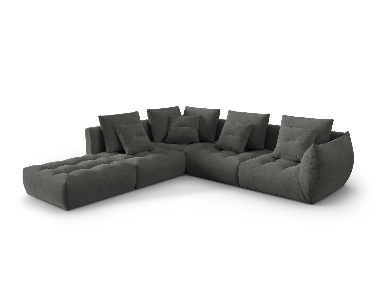 Modular Left Corner Sofa, "Bloom", 4 Seats, 316x307x97