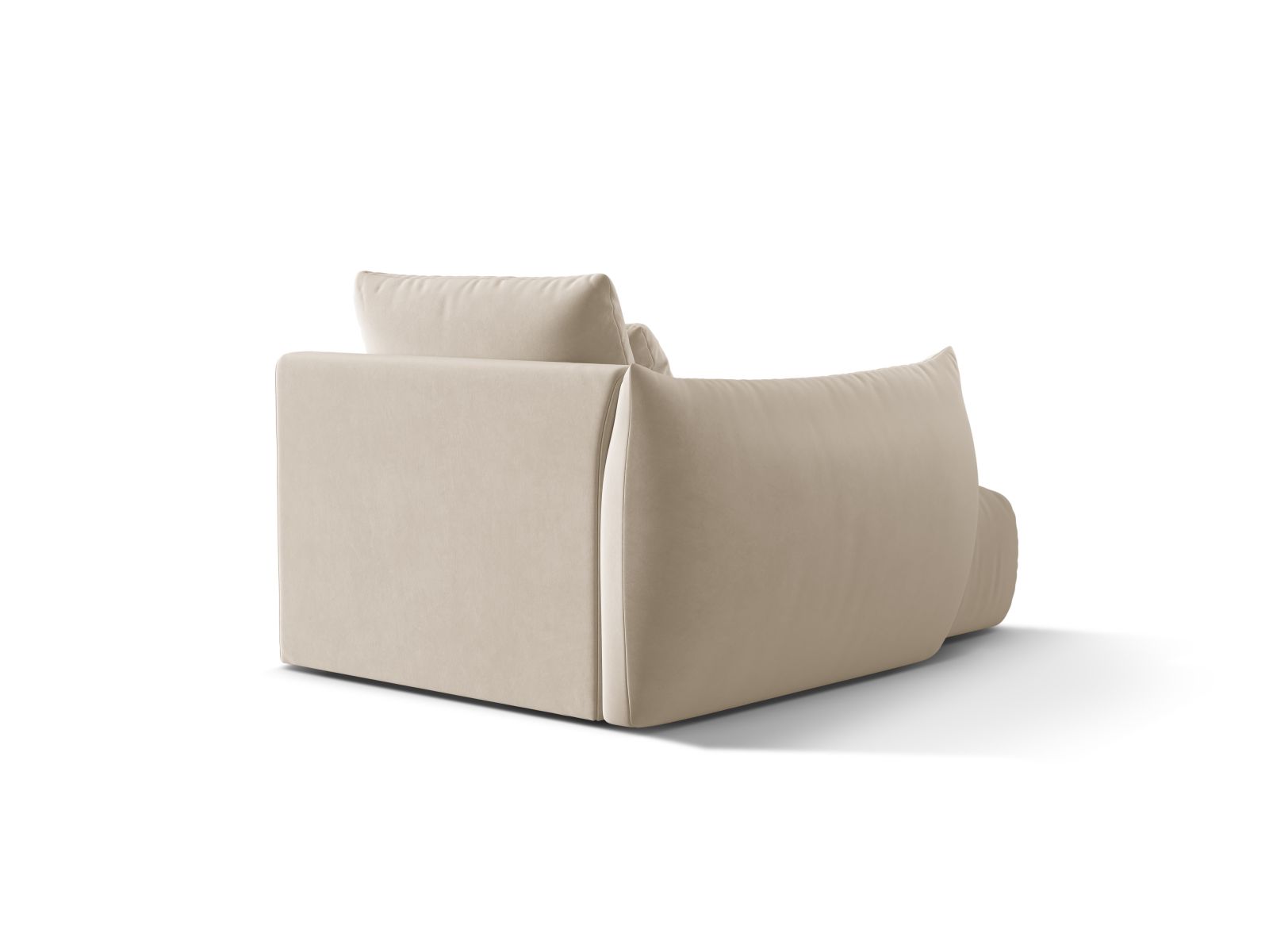 Velvet Chaise Longue Left, "Bloom", 1 Seat, 112x152x97