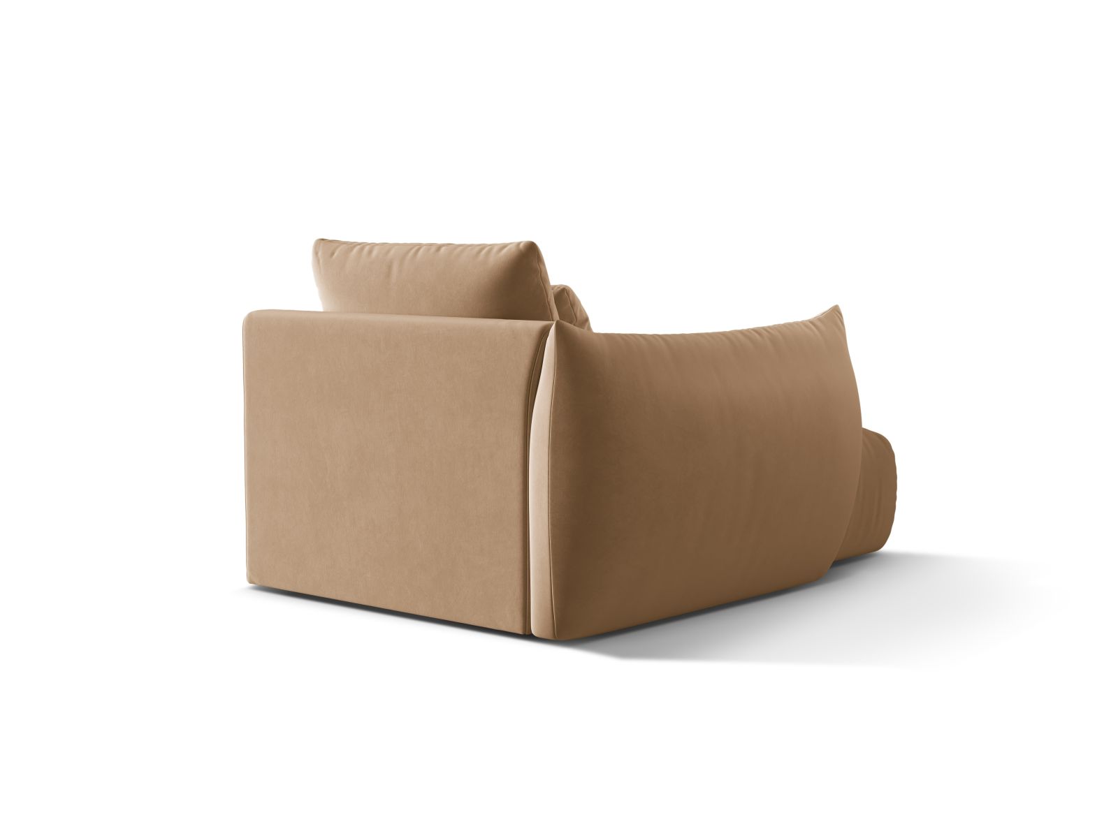 Velvet Chaise Longue Left, "Bloom", 1 Seat, 112x152x97