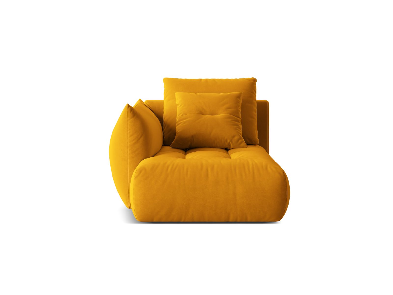 Velvet Chaise Longue Left, "Bloom", 1 Seat, 112x152x97
