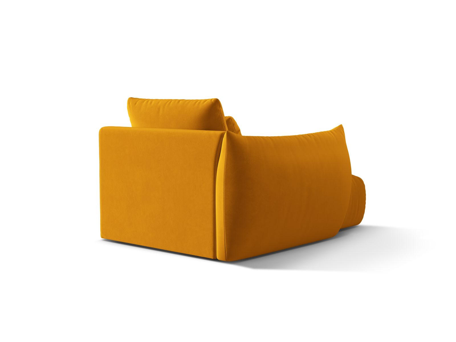Velvet Chaise Longue Left, "Bloom", 1 Seat, 112x152x97