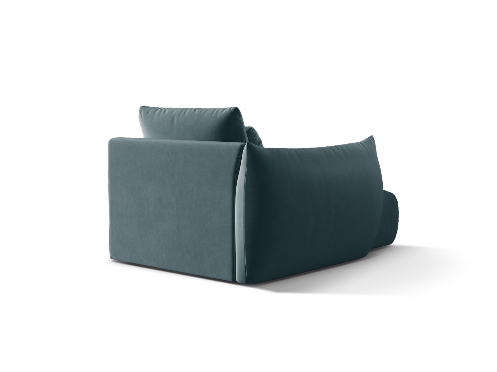 Velvet Chaise Longue Left, "Bloom", 1 Seat, 112x152x97
