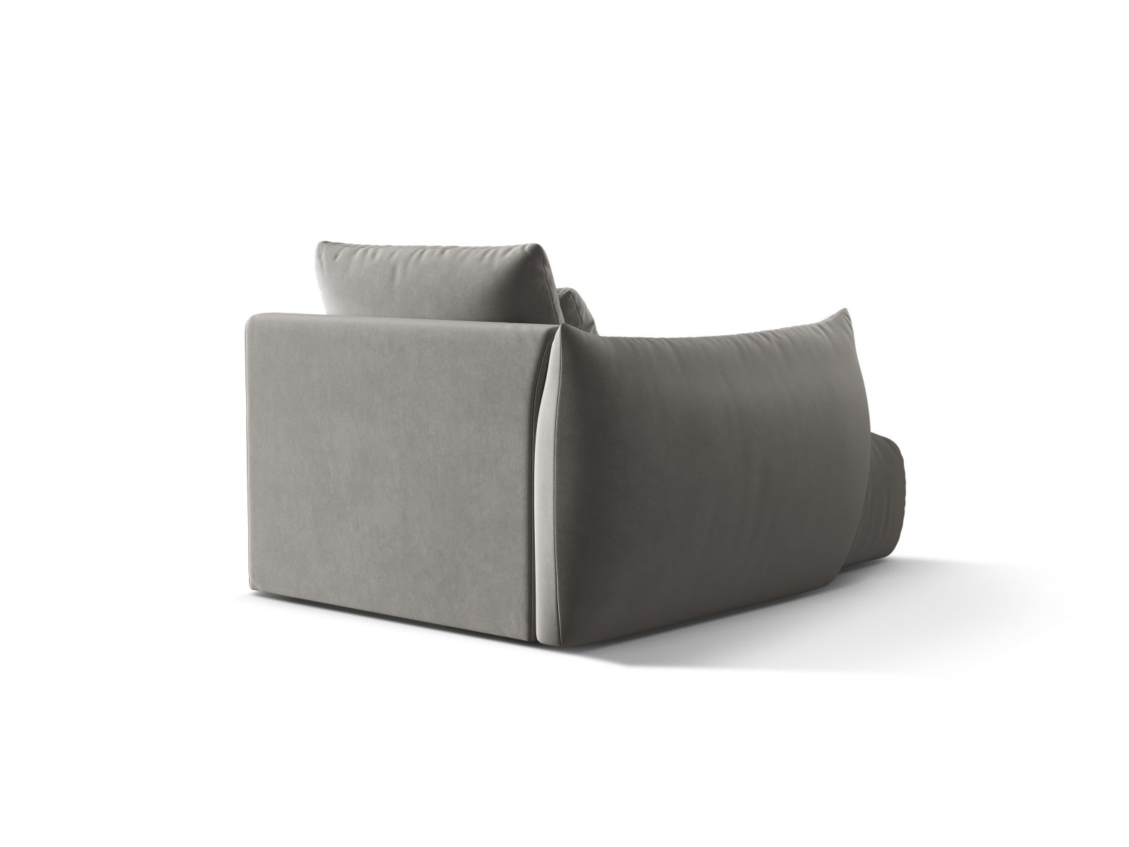 Velvet Chaise Longue Left, "Bloom", 1 Seat, 112x152x97