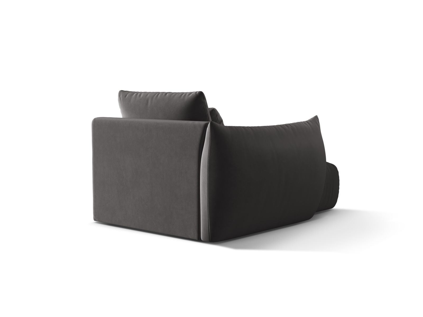 Velvet Chaise Longue Left, "Bloom", 1 Seat, 112x152x97