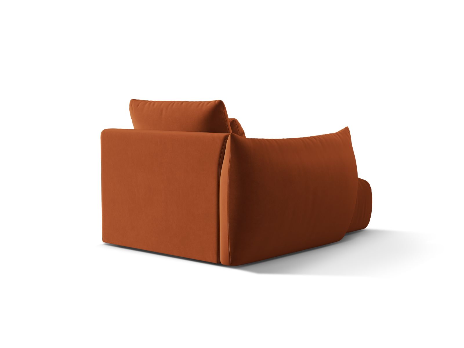 Velvet Chaise Longue Left, "Bloom", 1 Seat, 112x152x97