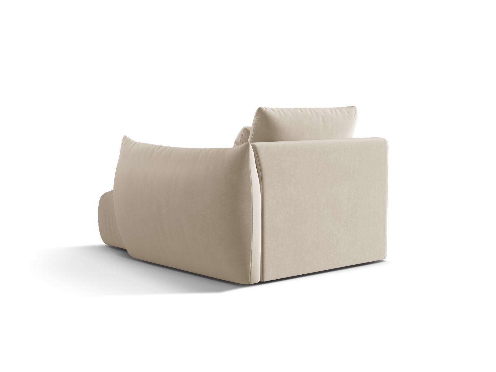 Velvet Chaise Longue Right, "Bloom", 1 Seat, 112x152x97