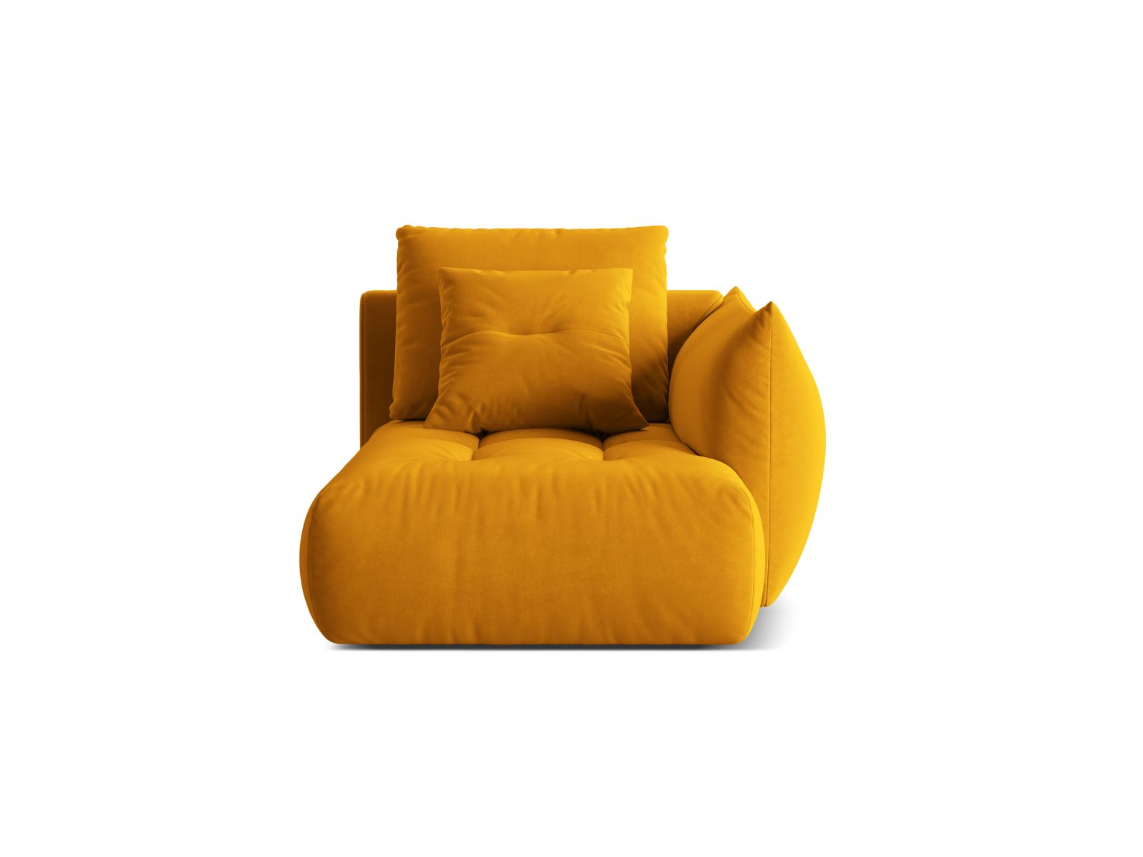 Velvet Chaise Longue Right, "Bloom", 1 Seat, 112x152x97