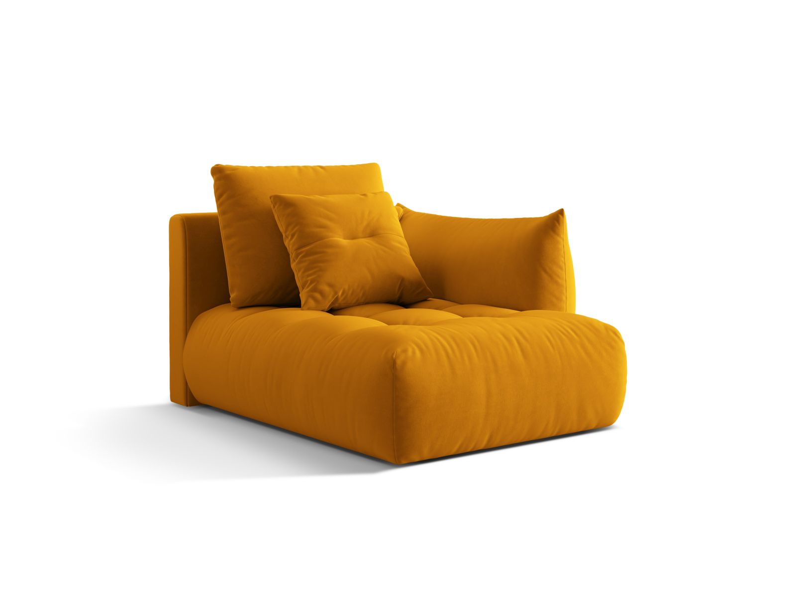 Velvet Chaise Longue Right, "Bloom", 1 Seat, 112x152x97