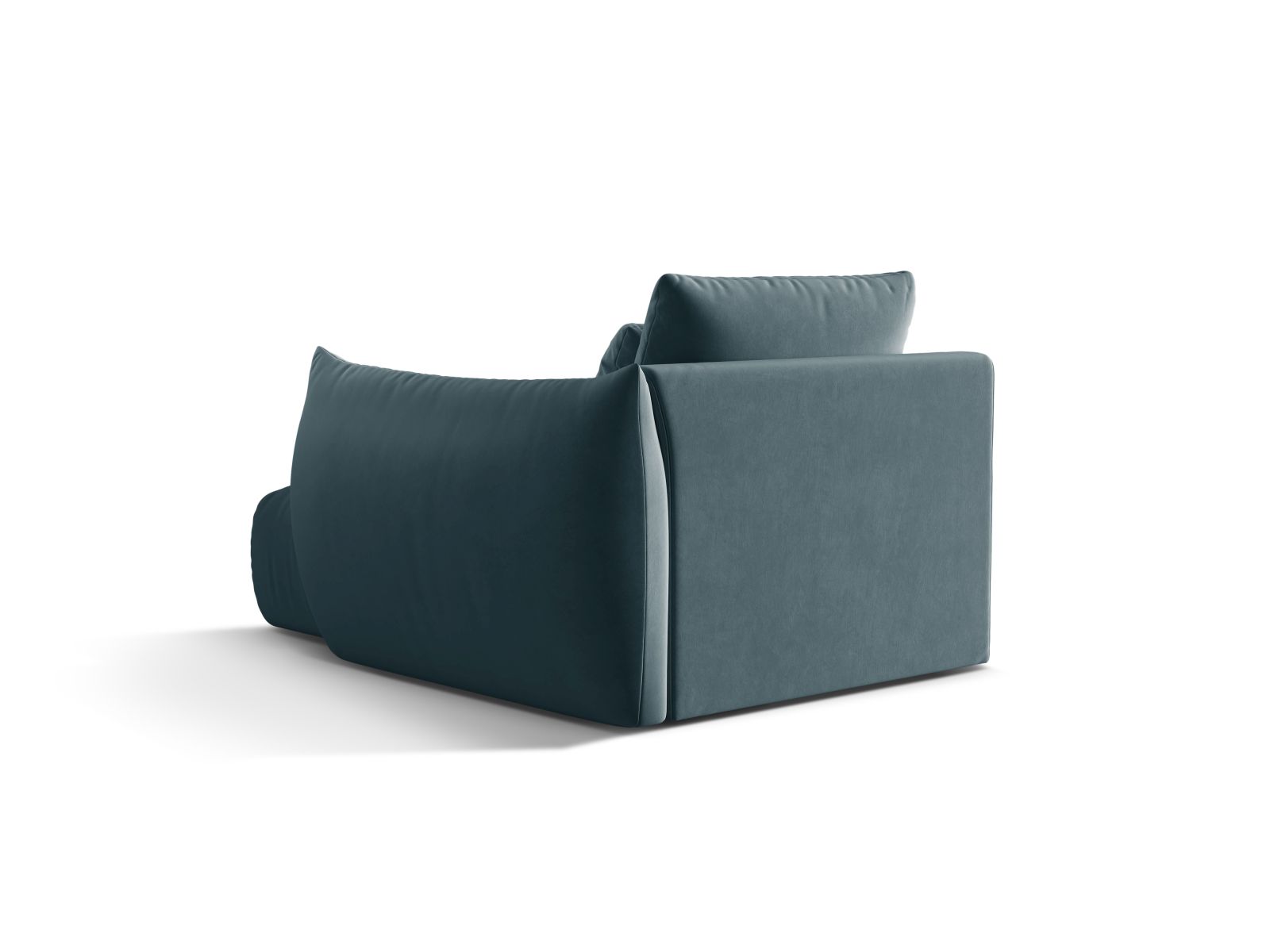 Velvet Chaise Longue Right, "Bloom", 1 Seat, 112x152x97