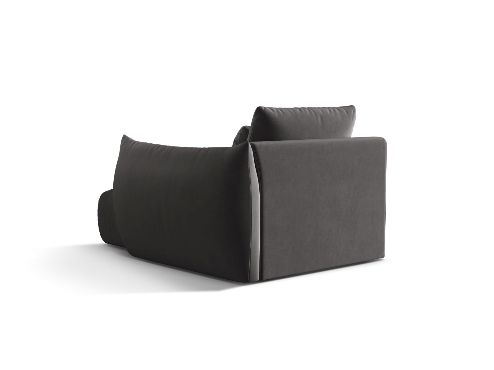 Velvet Chaise Longue Right, "Bloom", 1 Seat, 112x152x97