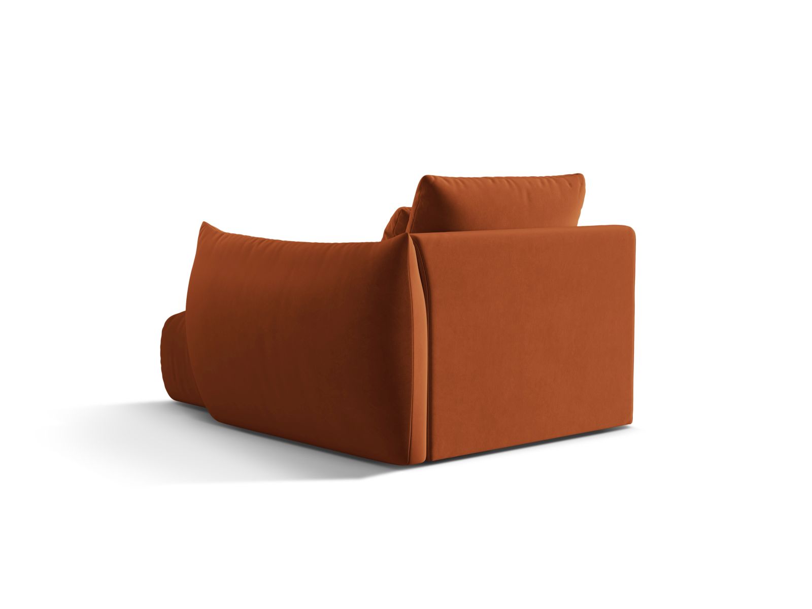 Velvet Chaise Longue Right, "Bloom", 1 Seat, 112x152x97