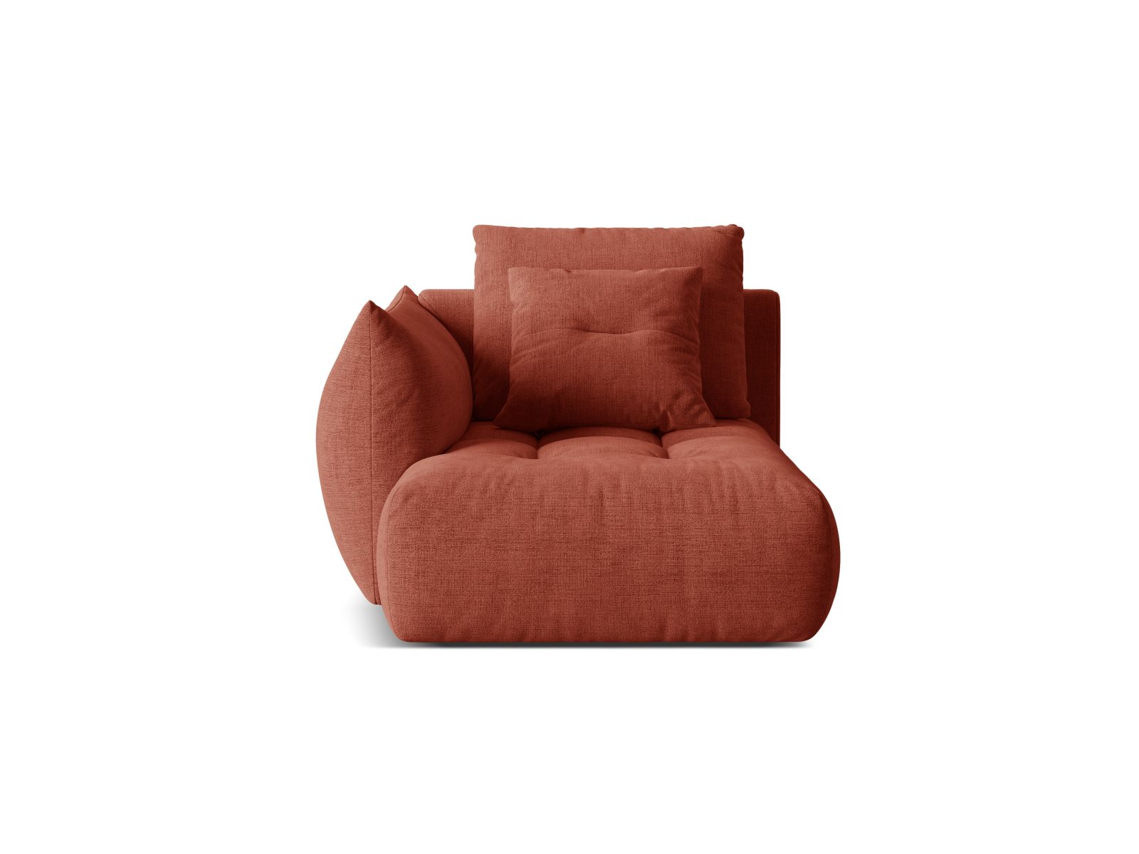 Velvet Chaise Longue Left, "Bloom", 1 Seat, 112x152x97