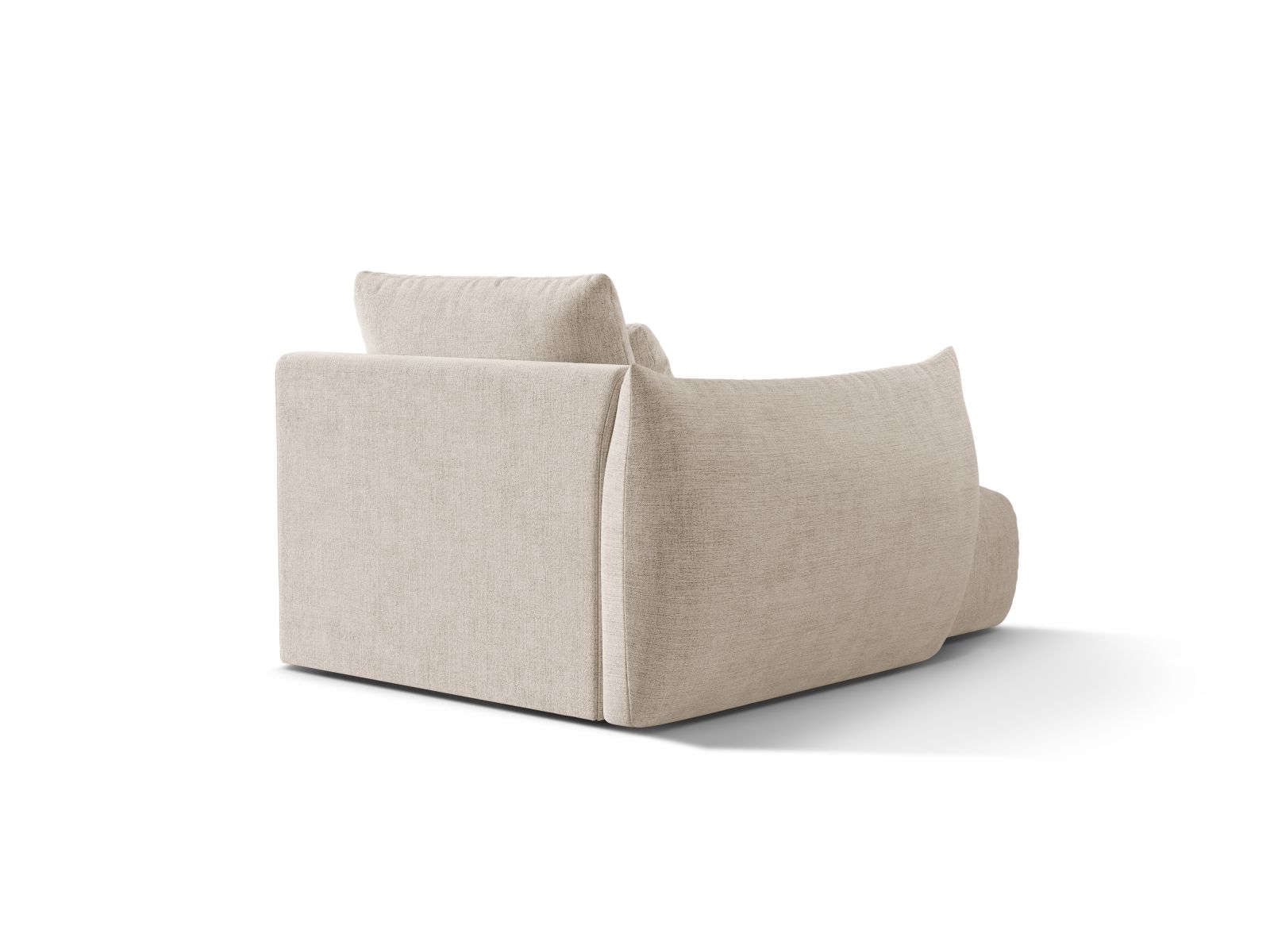 Velvet Chaise Longue Left, "Bloom", 1 Seat, 112x152x97