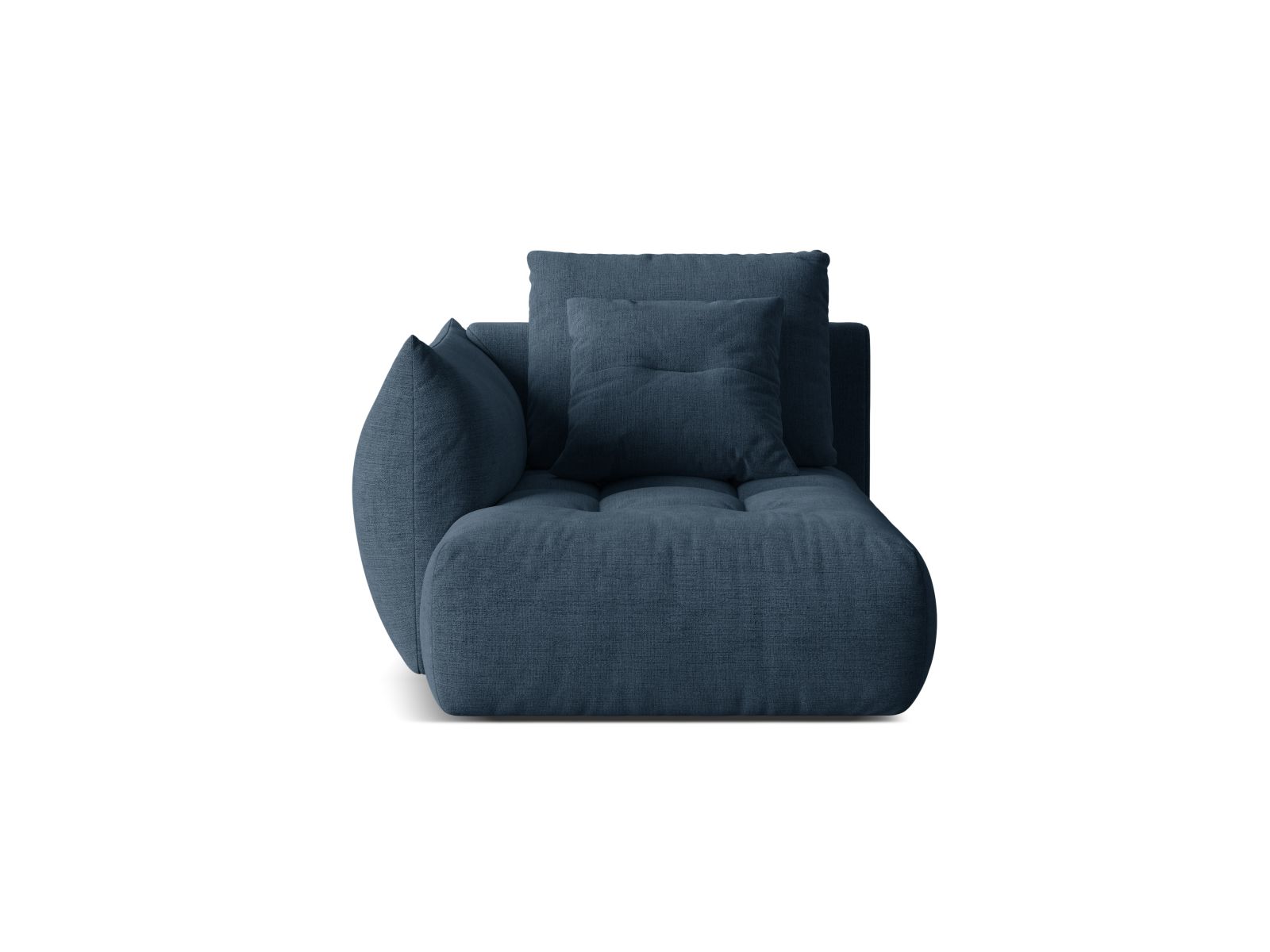 Velvet Chaise Longue Left, "Bloom", 1 Seat, 112x152x97