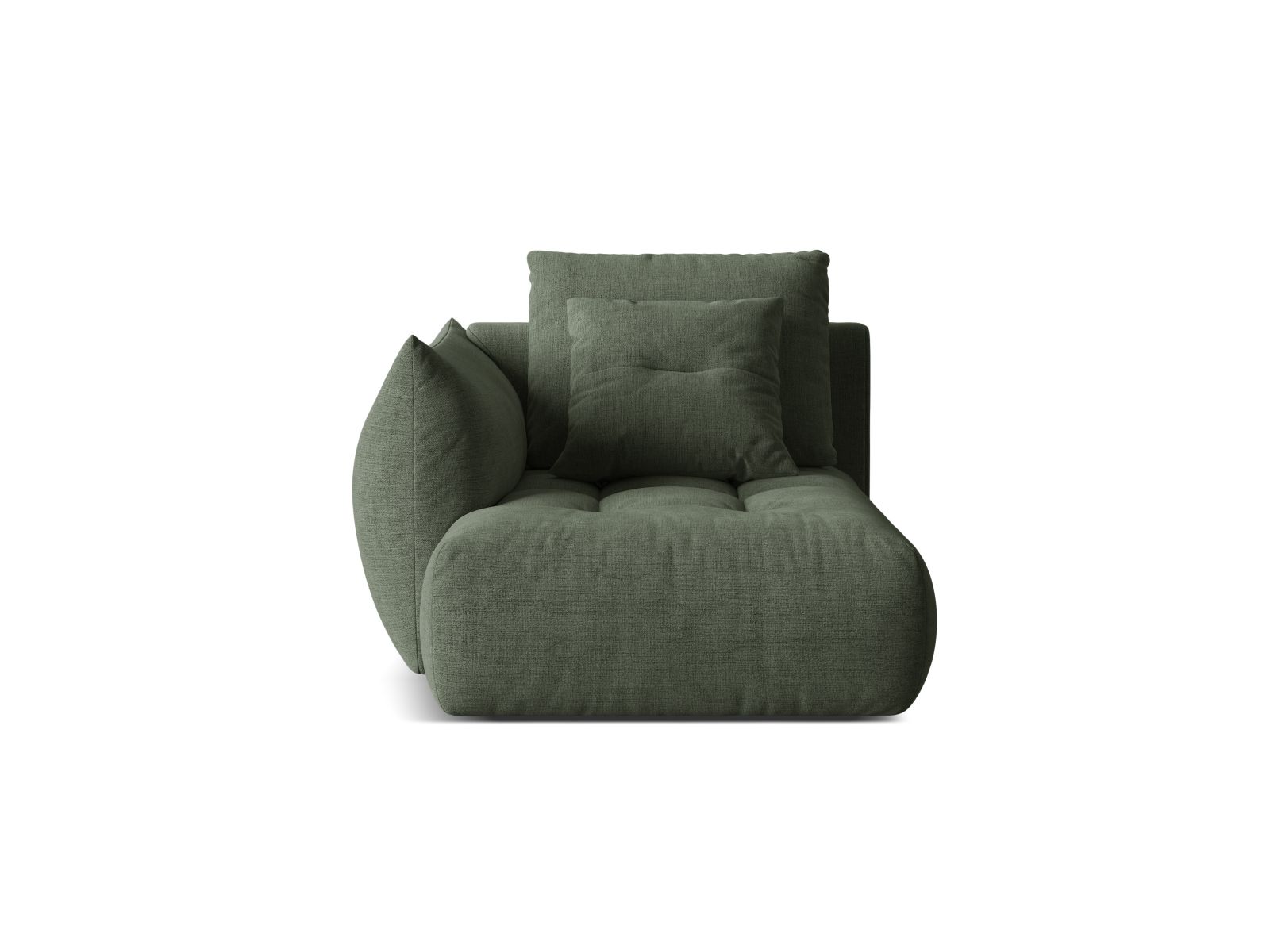 Velvet Chaise Longue Left, "Bloom", 1 Seat, 112x152x97