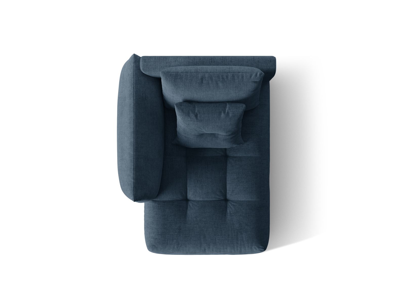 Velvet Chaise Longue Left, "Bloom", 1 Seat, 112x152x97
